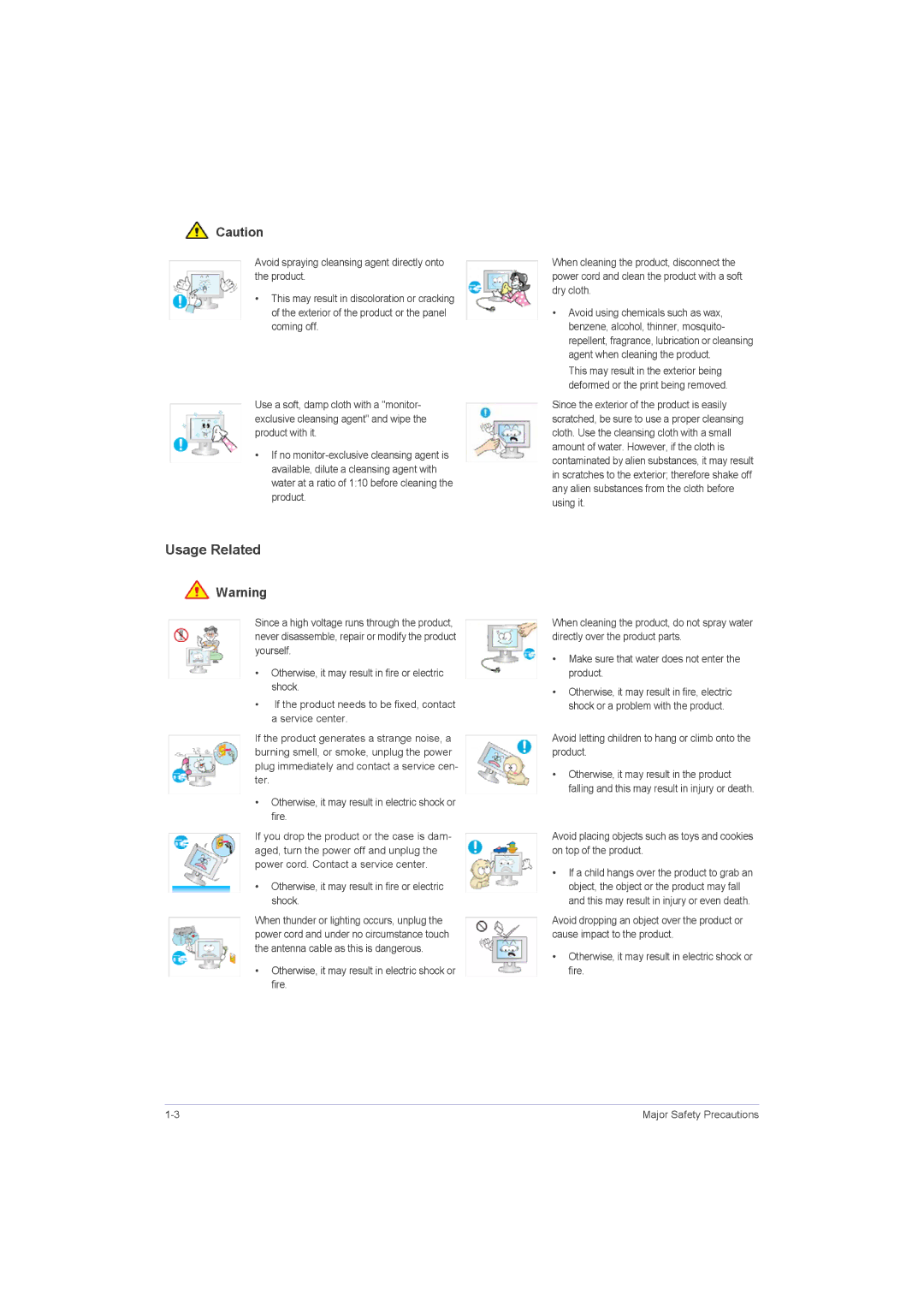 Samsung P2250G, P2050G, P1950W, P2350G user manual Usage Related 