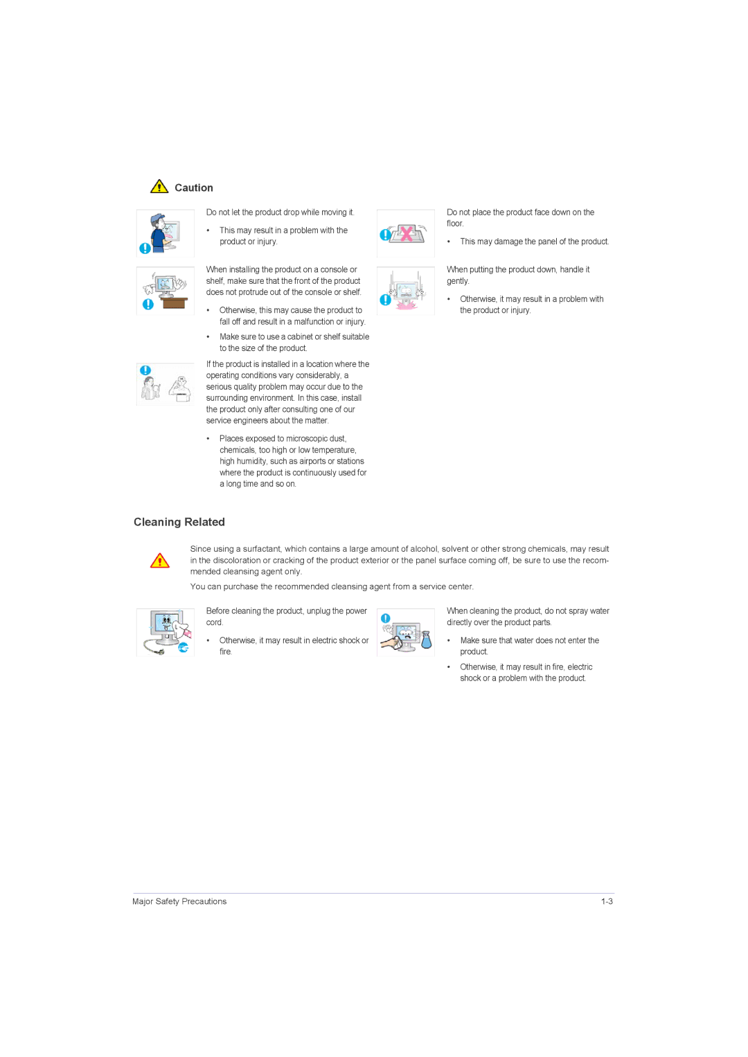 Samsung P2050G, P2250G, P1950W, P2350G user manual Cleaning Related 