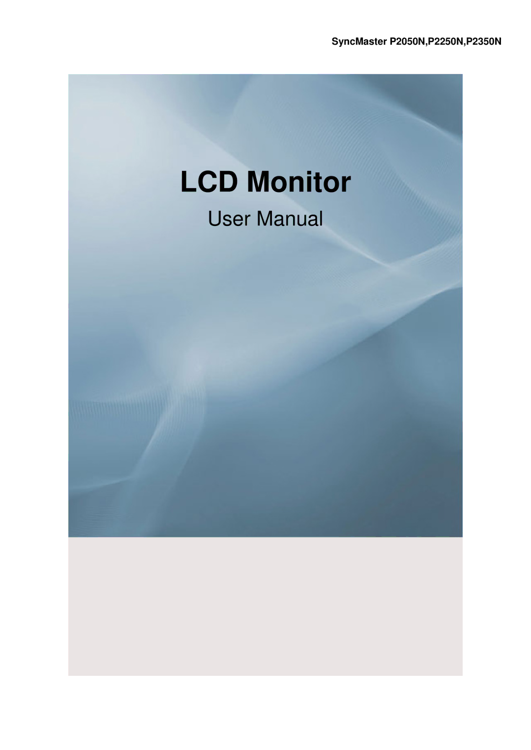 Samsung P2050N, P2250N, P2350N user manual LCD Monitor 