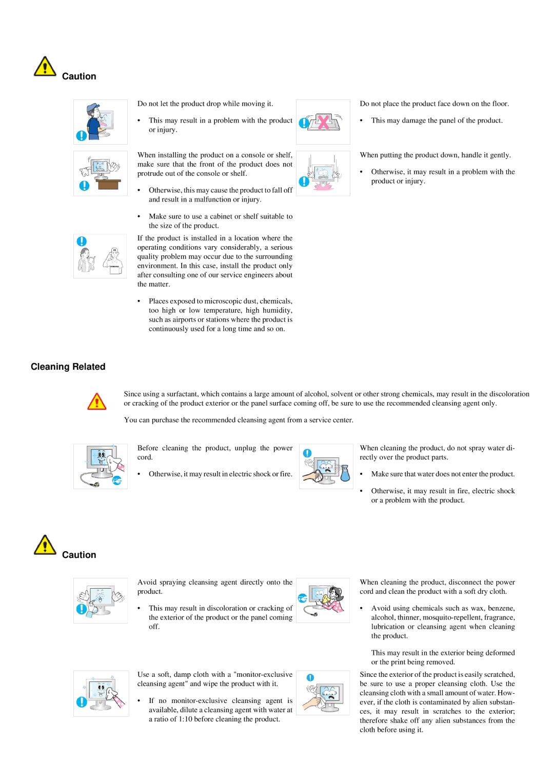 Samsung P2350N, P2250N, P2050N user manual Cleaning Related 