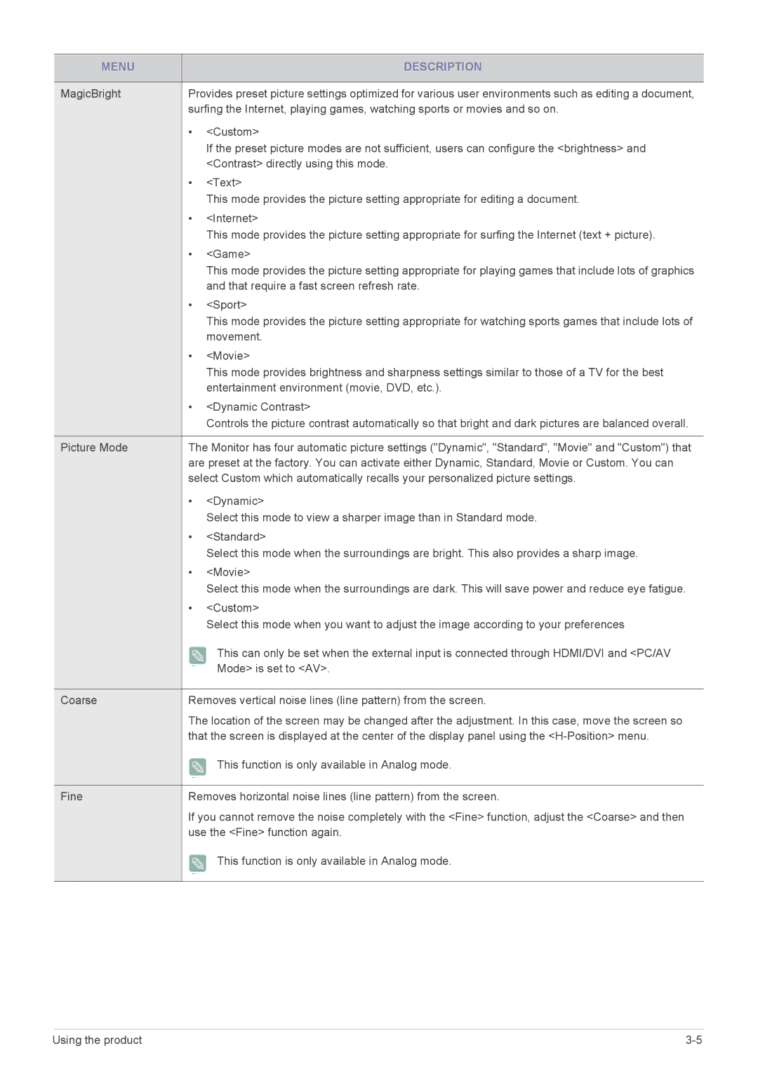 Samsung P2070H, P2270H user manual Custom 