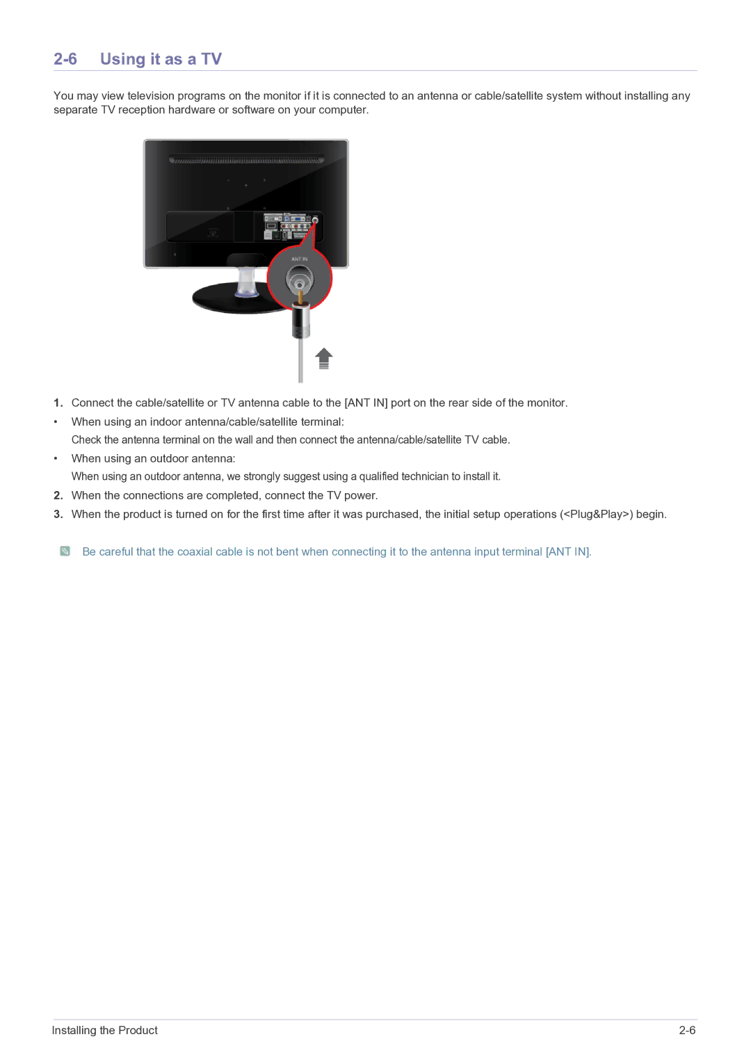 Samsung P2270HD, P2370HD user manual Using it as a TV 