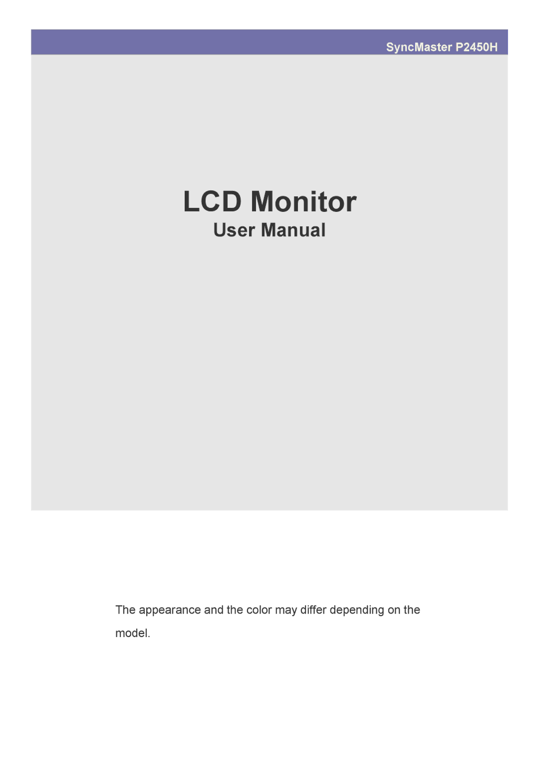 Samsung P2450H user manual LCD Monitor 