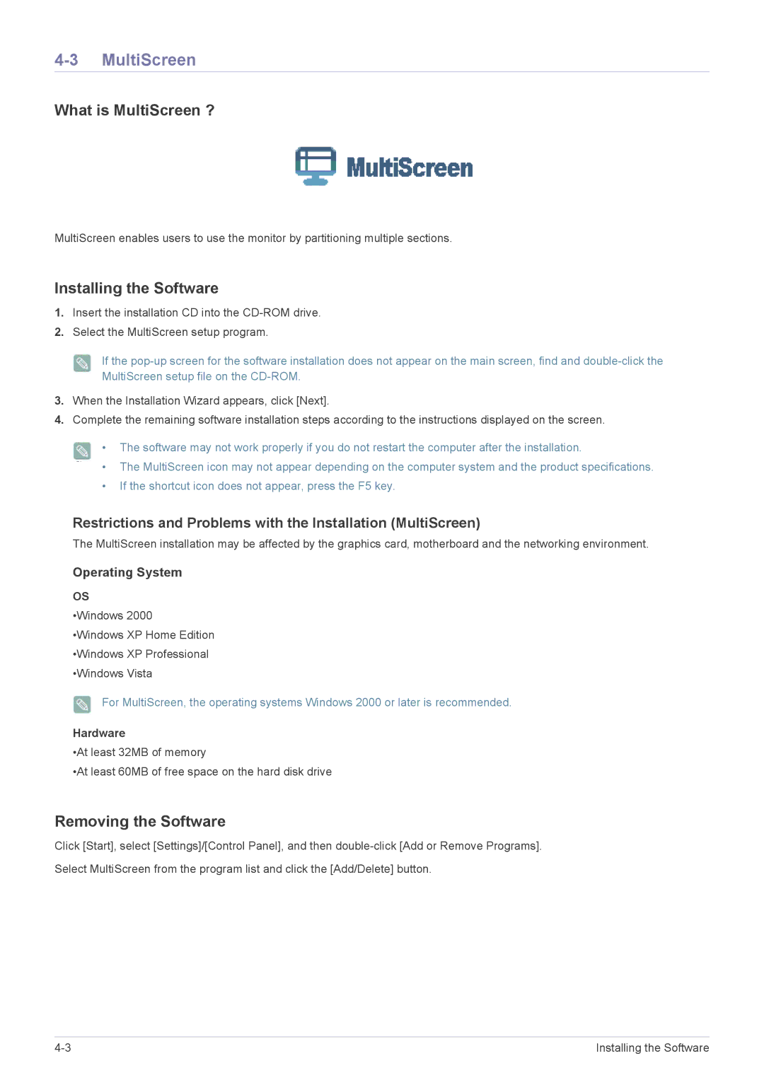 Samsung P2450H user manual What is MultiScreen ? 