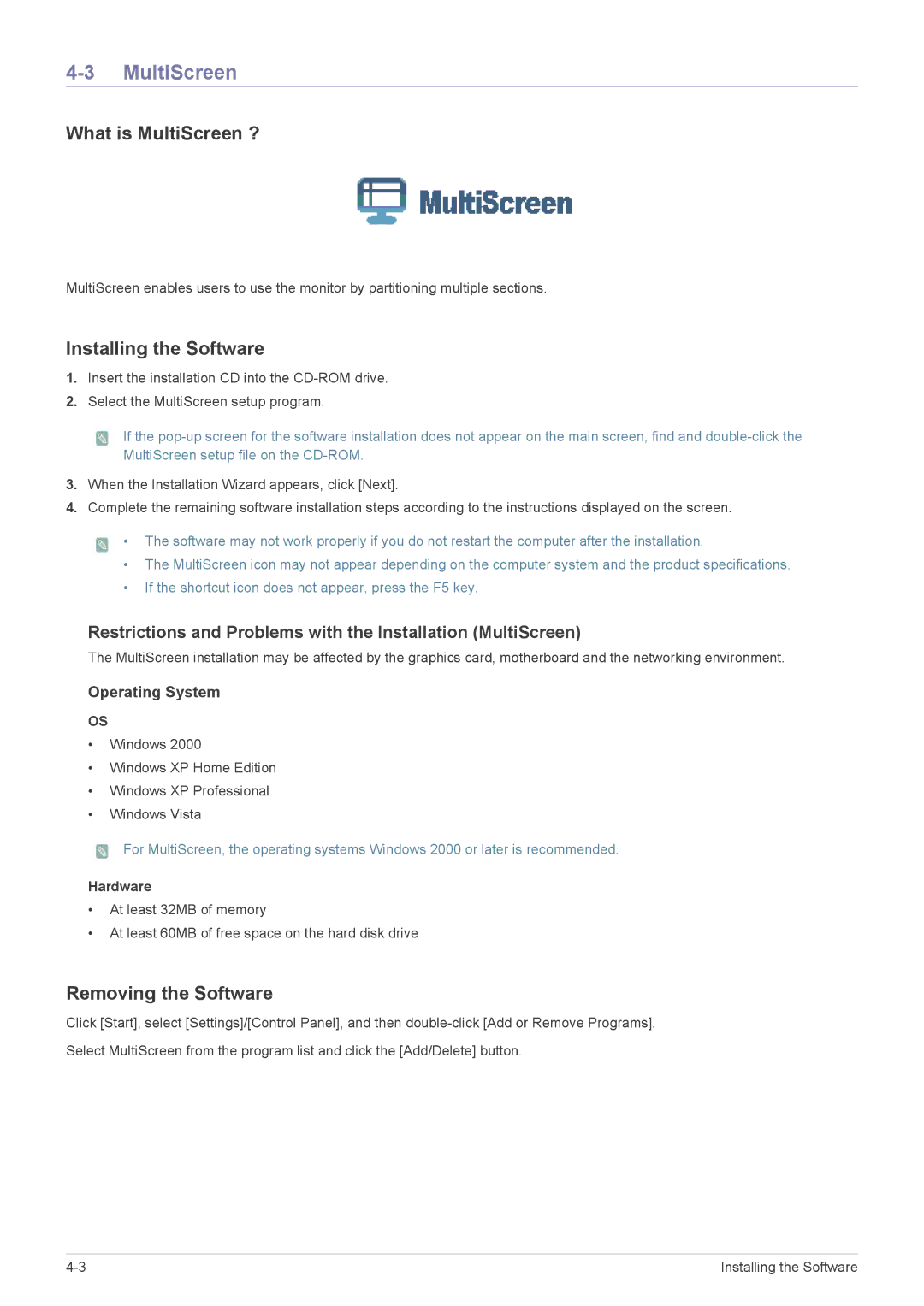 Samsung P2470H, P2370H user manual What is MultiScreen ? 