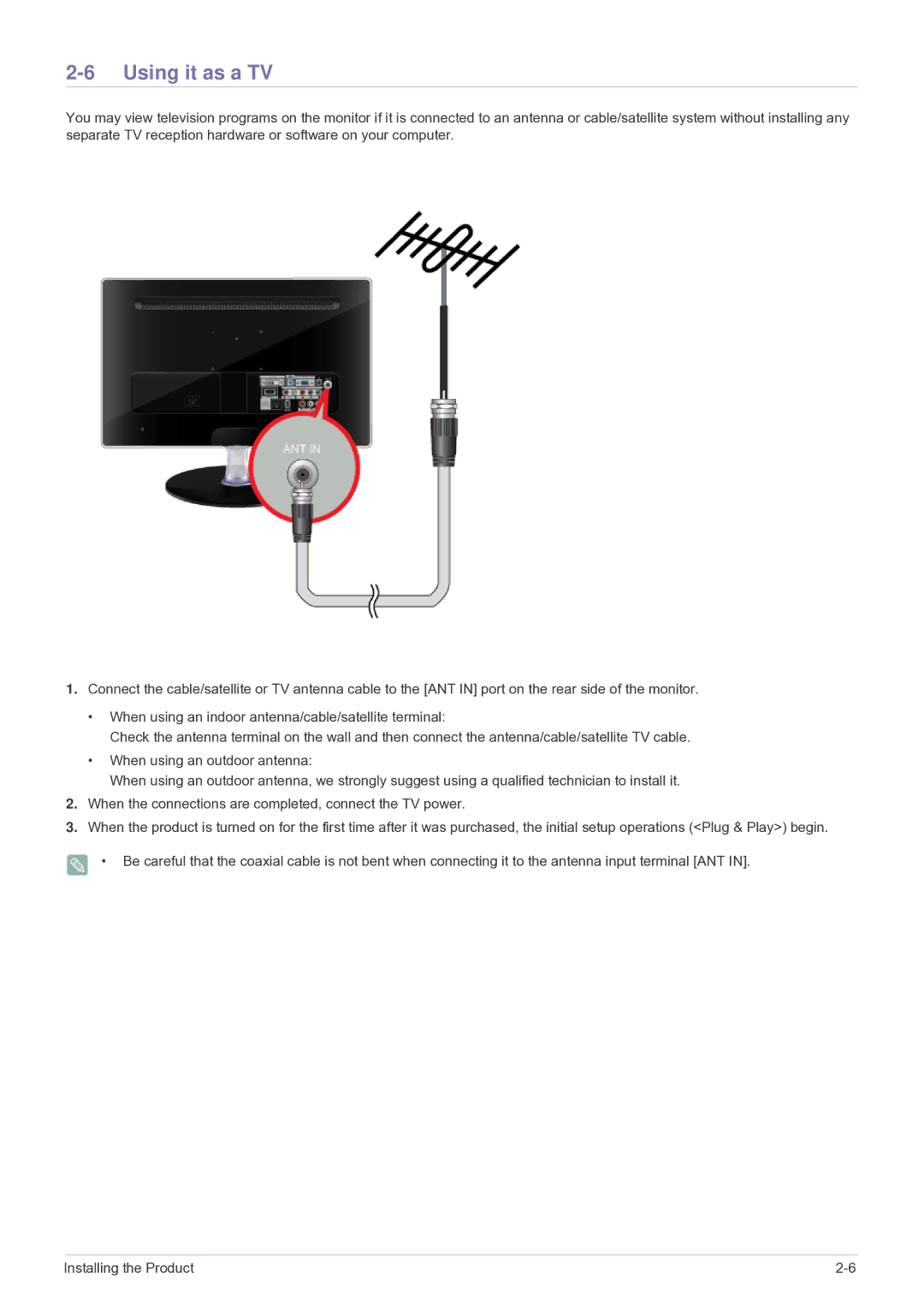 Samsung P2370HD-1, P2770HD, P2570HD user manual Using it as a TV 