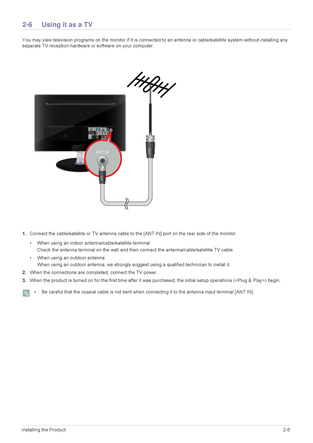 Samsung P2370HD, P2770HD, P2570HD user manual Using it as a TV 