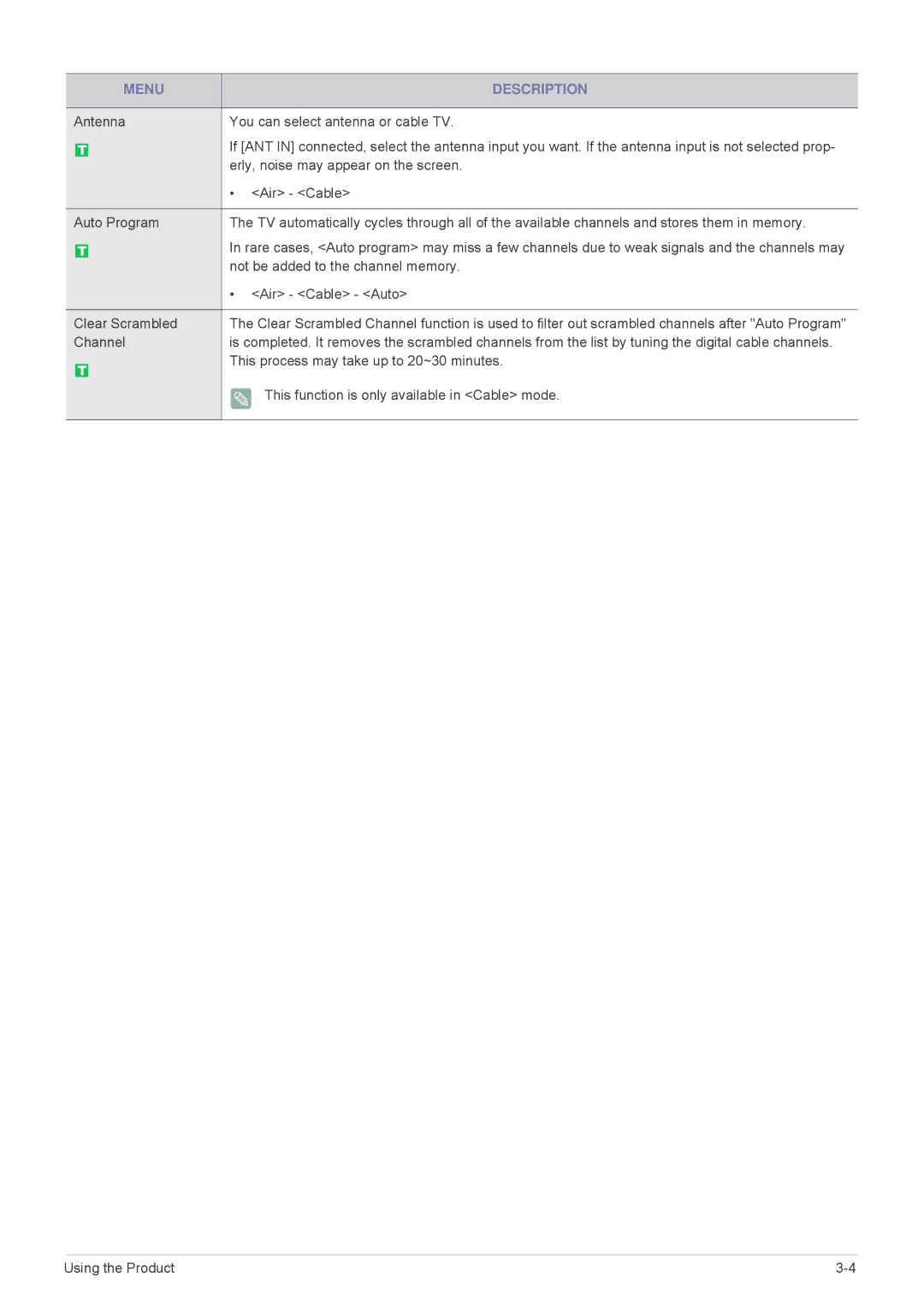 Samsung P2770HD, P2370HD, P2570HD user manual Not be added to the channel memory 