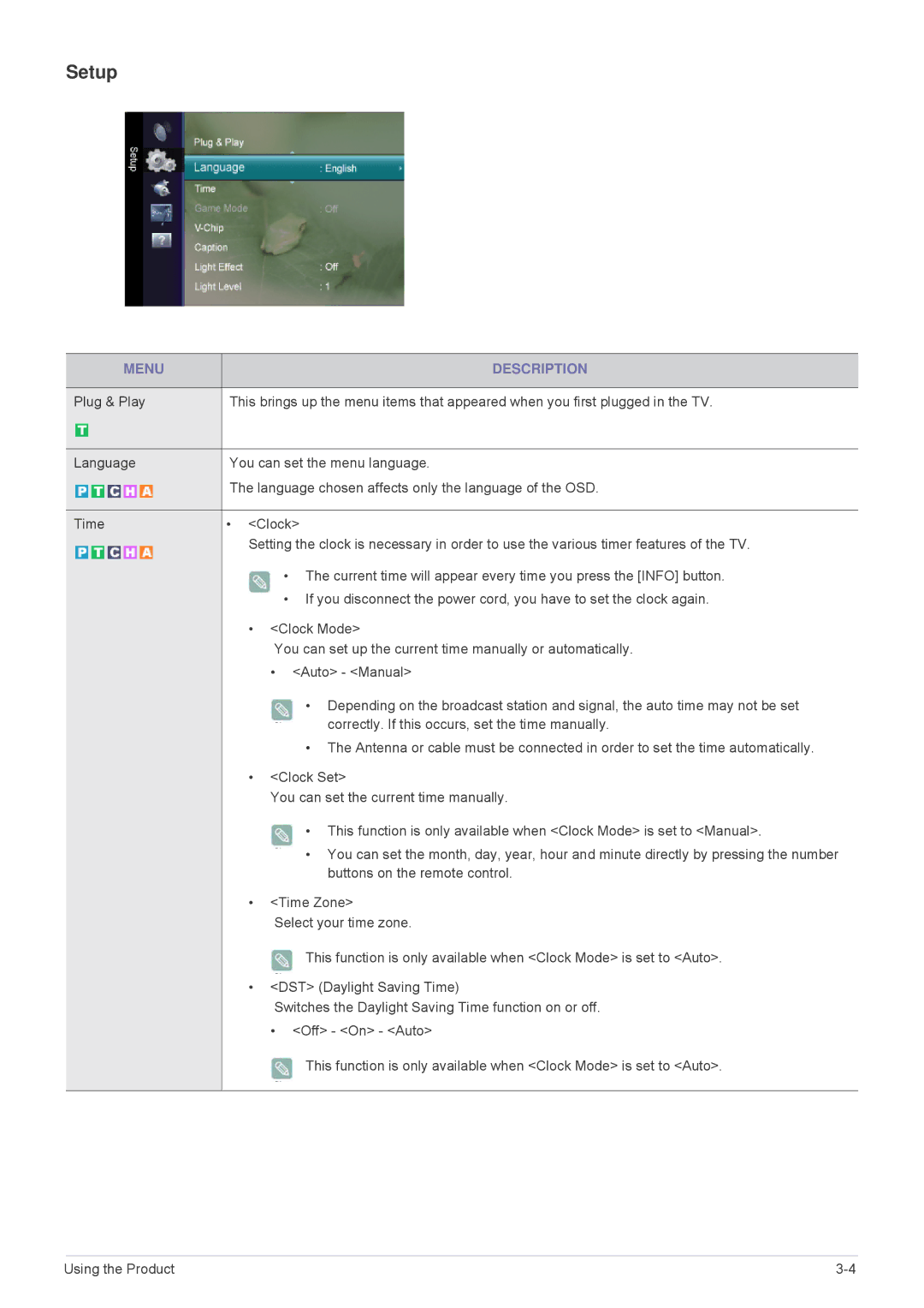 Samsung P2570HD, P2770HD, P2370HD user manual Setup 