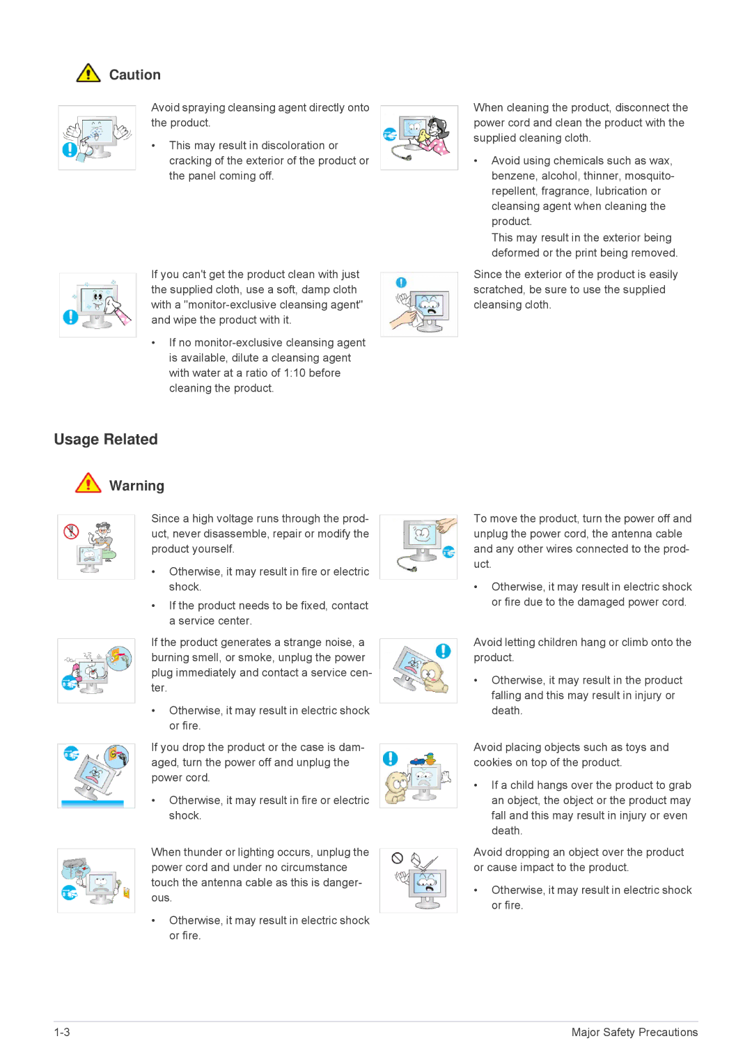 Samsung P2570HD, P2770HD, P2370HD user manual Usage Related 