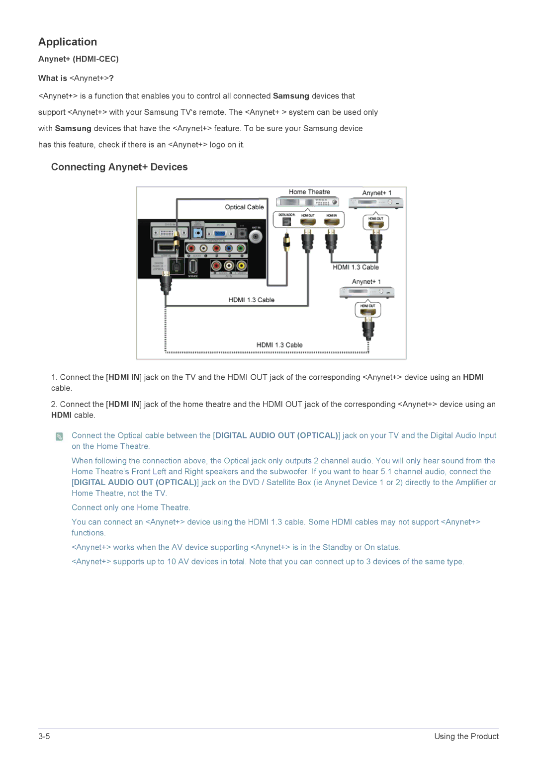 Samsung P2770HD, P2470HD user manual Application, Anynet+ HDMI-CEC What is Anynet+? 