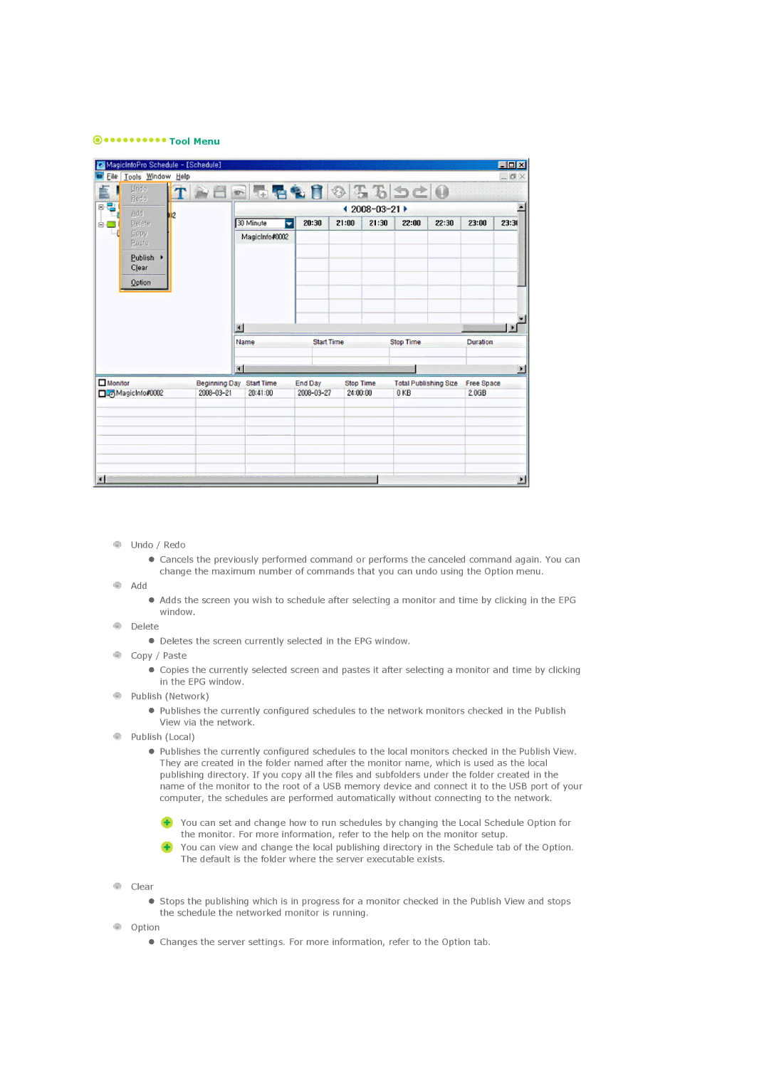 Samsung P50HN, P42HN user manual Tool Menu 