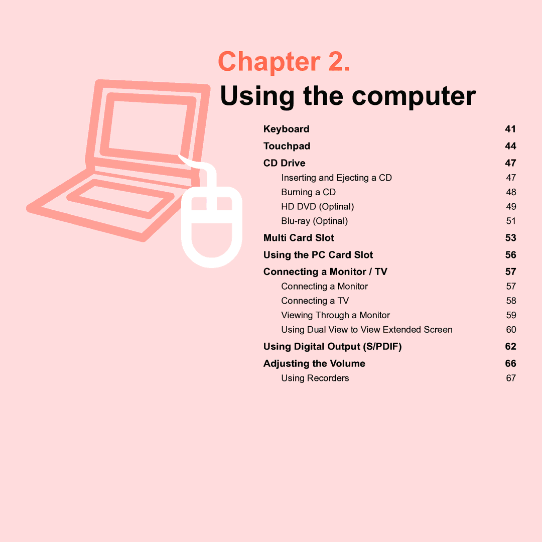 Samsung P55 manual Chapter 