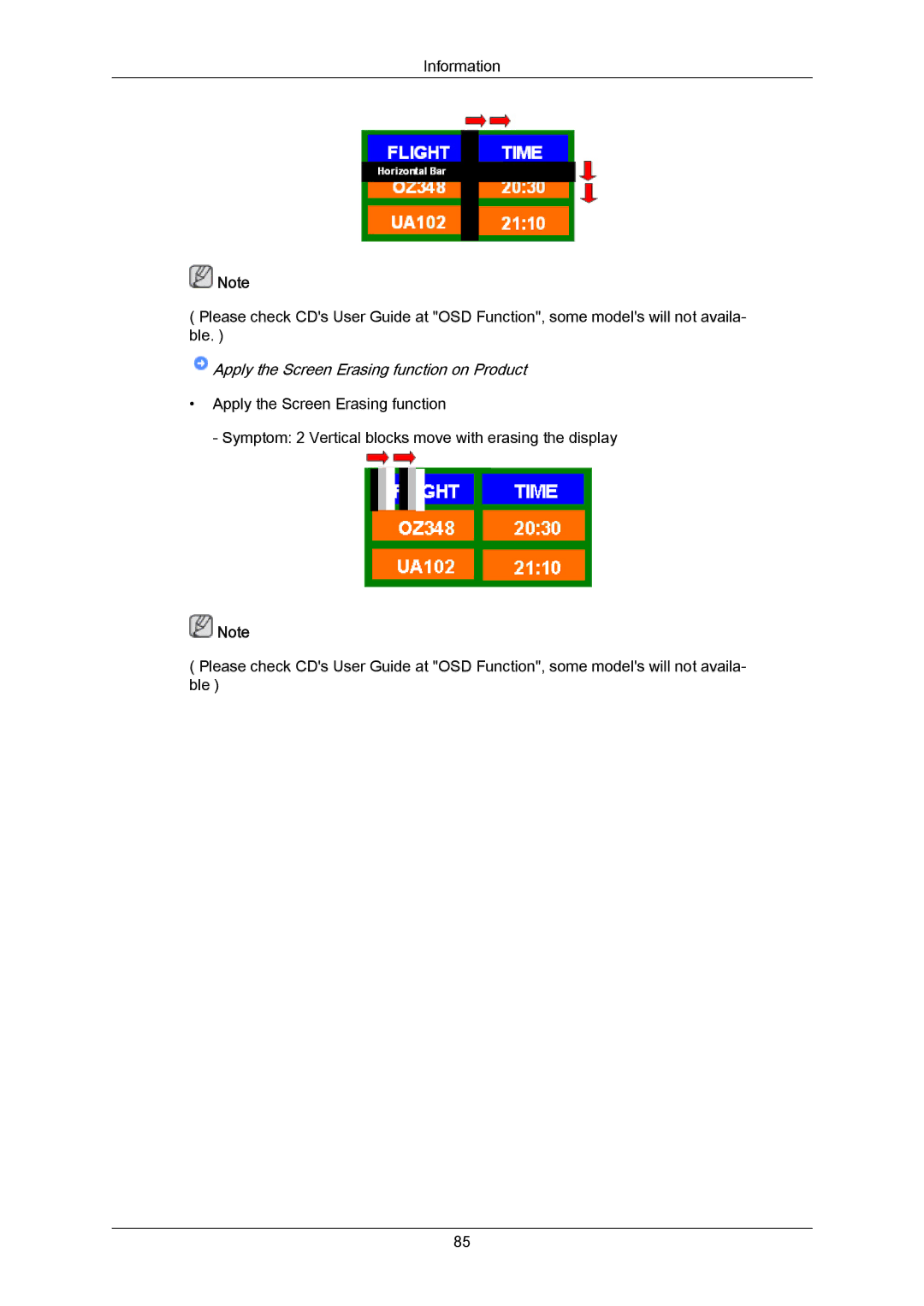 Samsung P50HP-2, P63FP-2 user manual Apply the Screen Erasing function on Product 