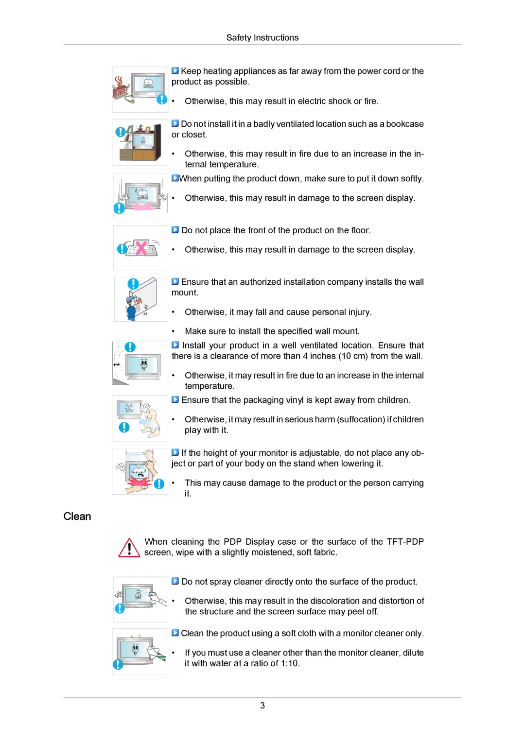 Samsung P50HP-2, P63FP-2 user manual Clean 