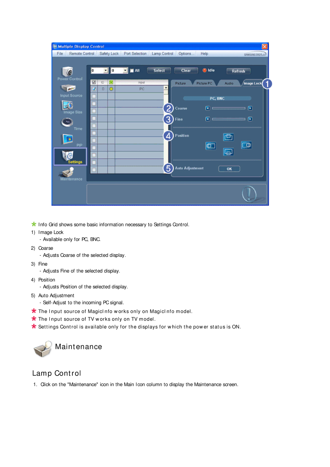 Samsung P63FP-2, P50HP-2 user manual Maintenance Lamp Control 