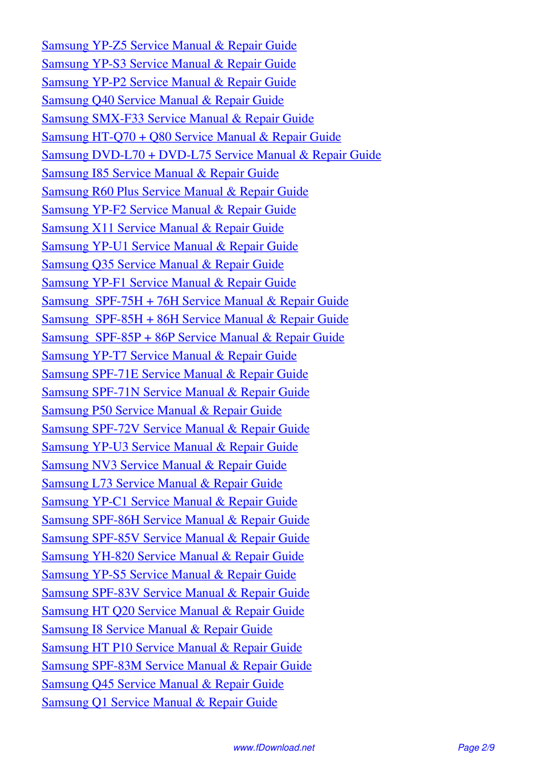 Samsung P843 service manual 2/9 