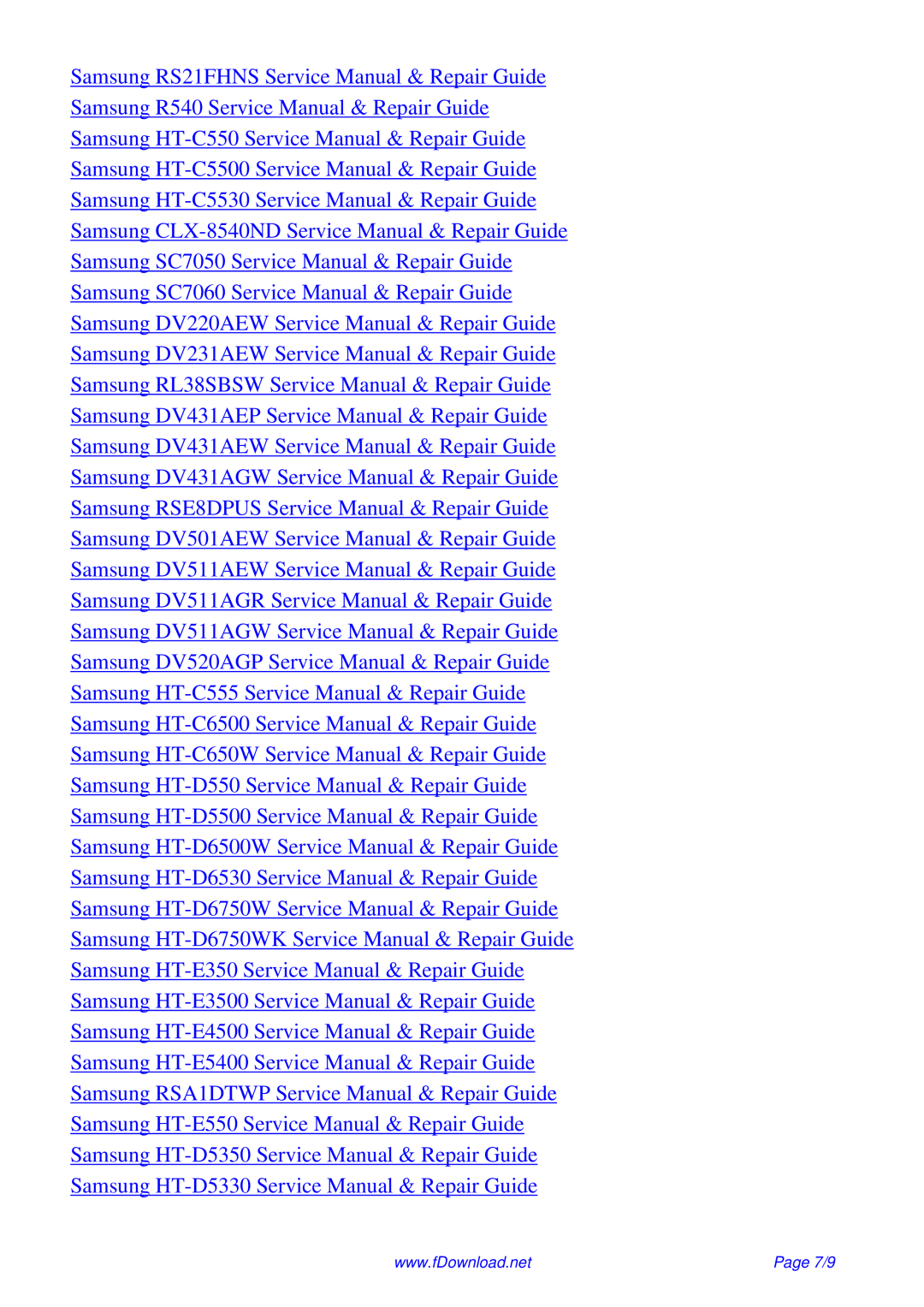 Samsung P843 service manual 7/9 