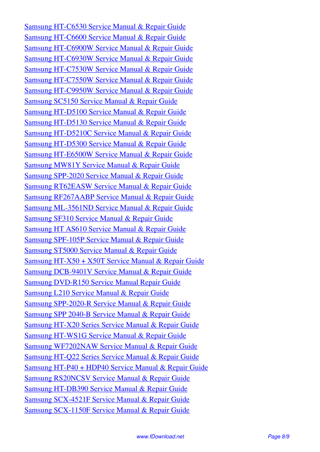 Samsung P843 service manual 8/9 