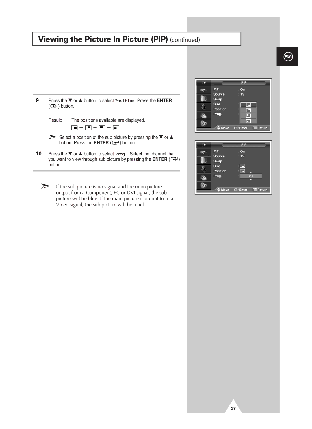 Samsung PAL60 manual Tvpip 