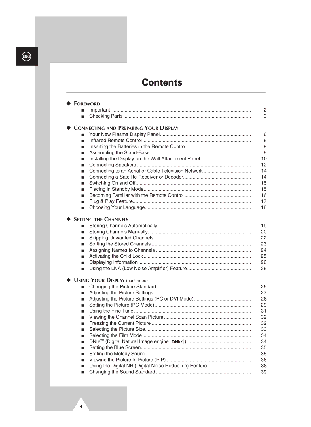 Samsung PAL60 manual Contents 