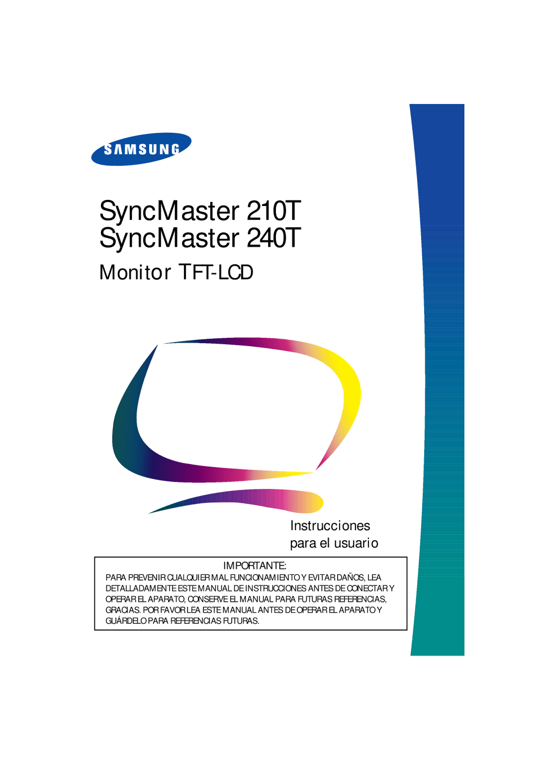 Samsung PC21PBSSS/EDC manual SyncMaster 210T SyncMaster 240T 