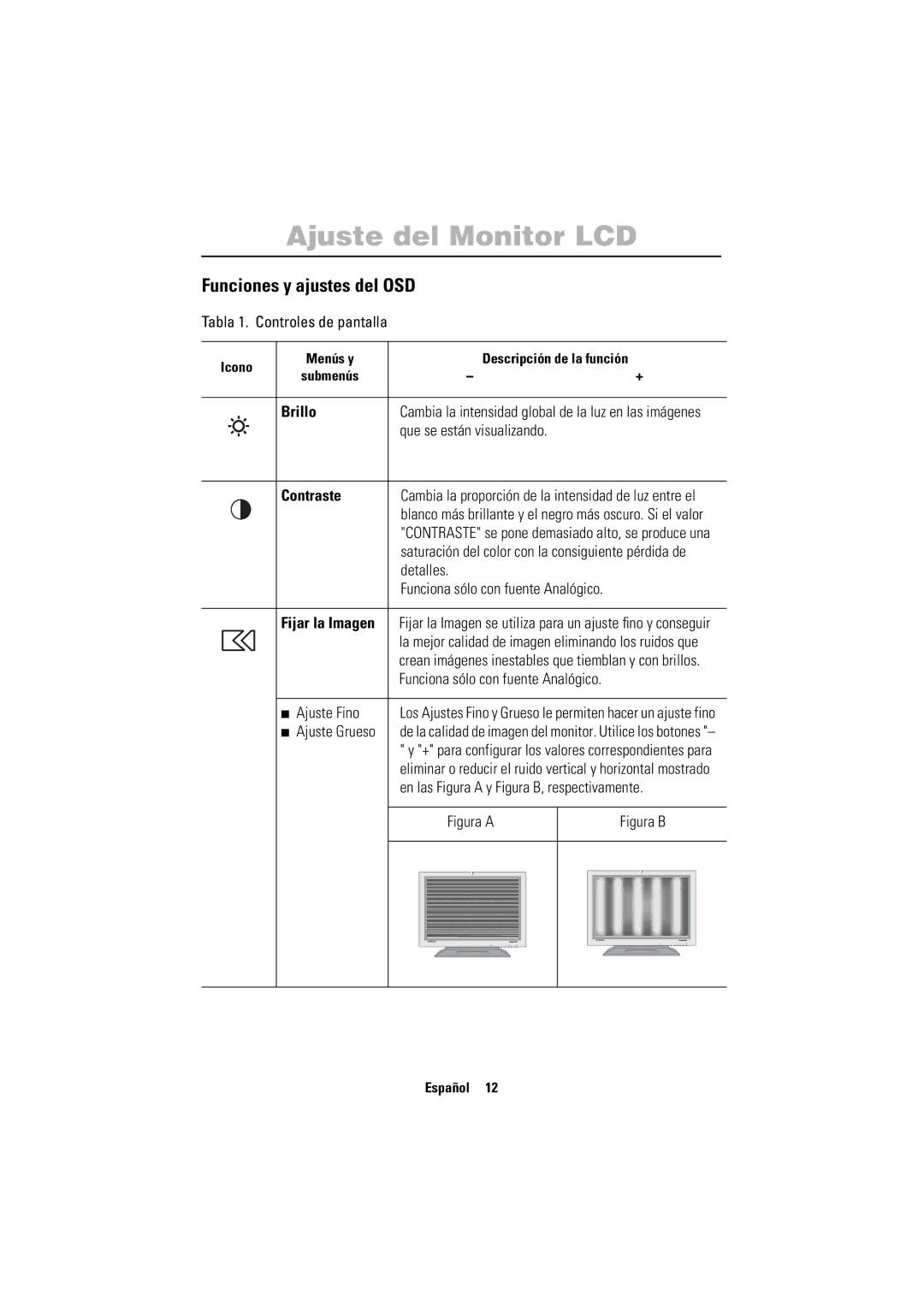 Samsung PC21PBSSS/EDC manual Funciones y ajustes del OSD, Contraste, Fijar la Imagen 