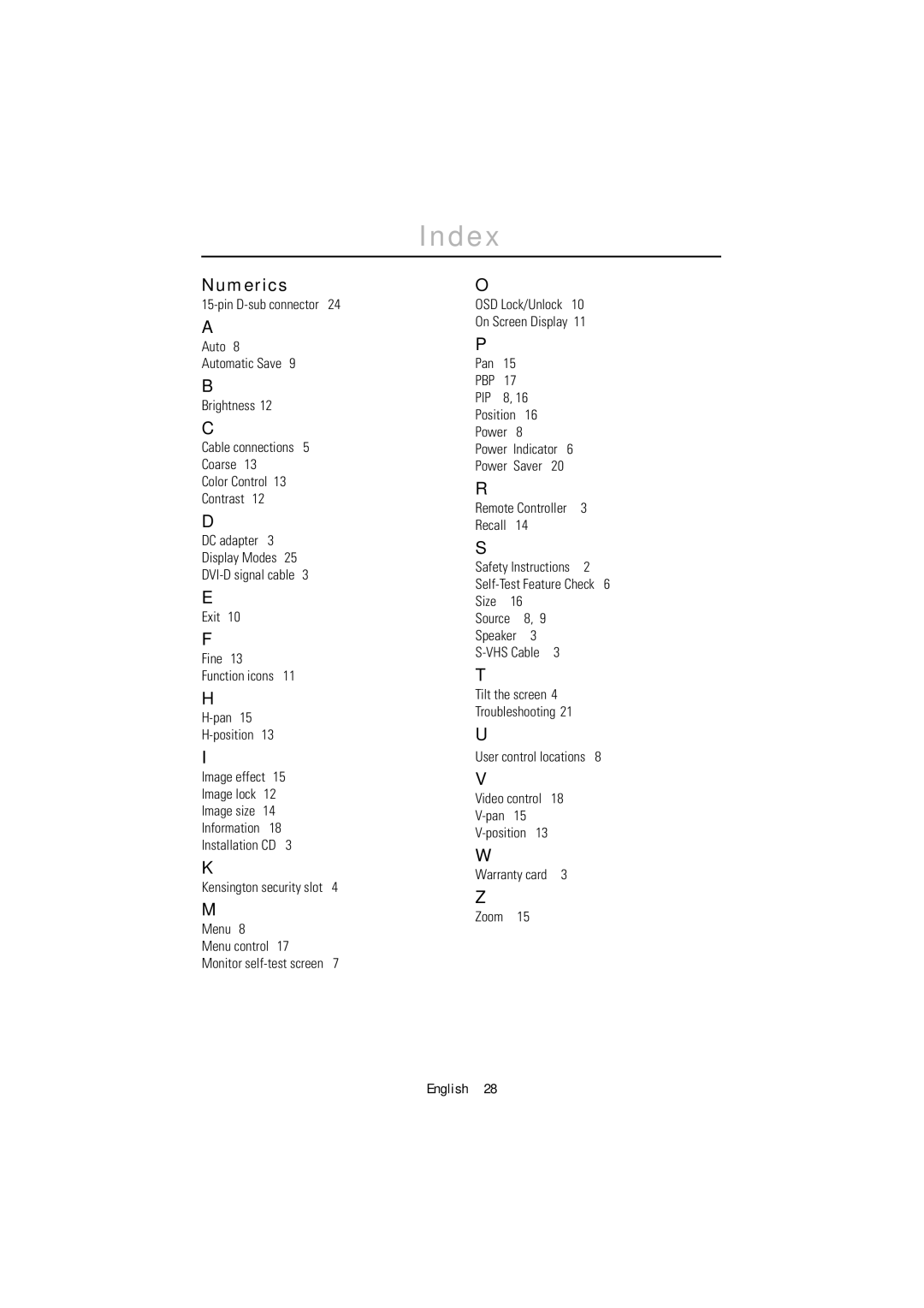 Samsung PC21PBSSS/XSJ, PC21PBSSS/EDC, PC21PBSS/EDC, PC21PBSS/VNT, PC21PBSSS/XSS manual Index, Numerics 