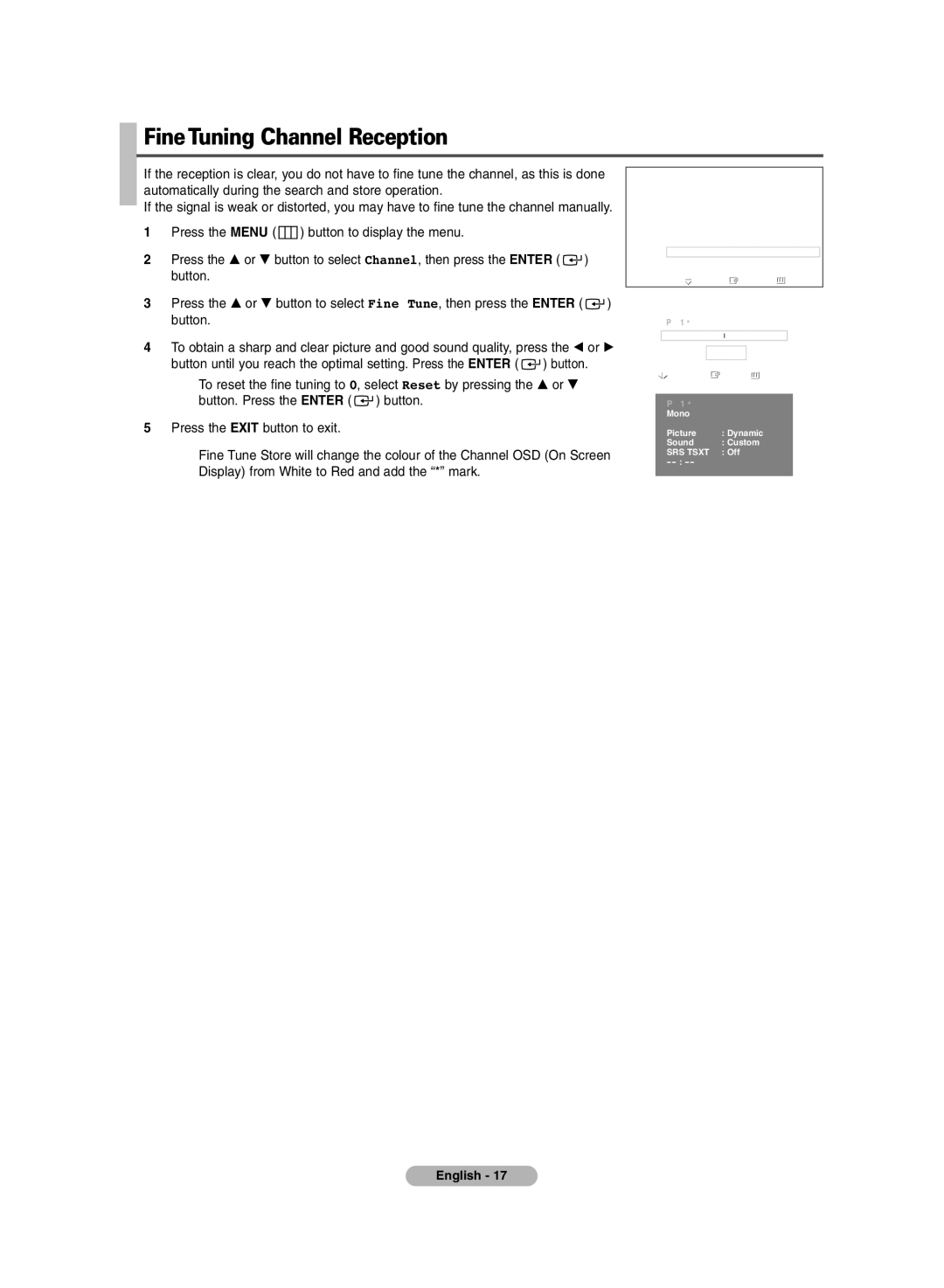 Samsung PDP-TELEVISION manual FineTuning Channel Reception 