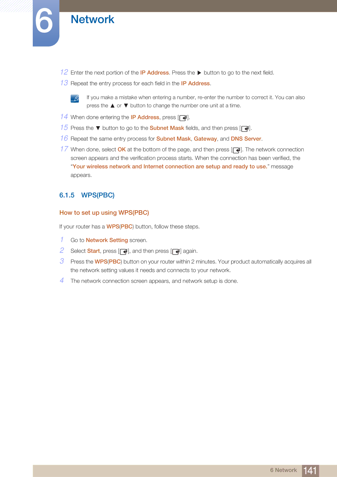 Samsung PE40C user manual Network 