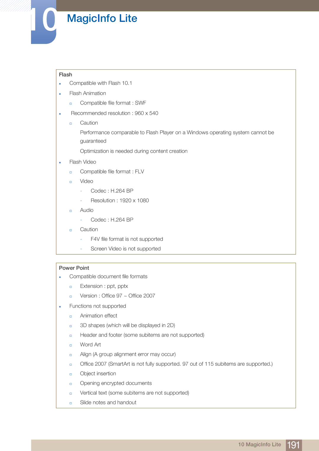 Samsung PE40C user manual MagicInfo Lite 