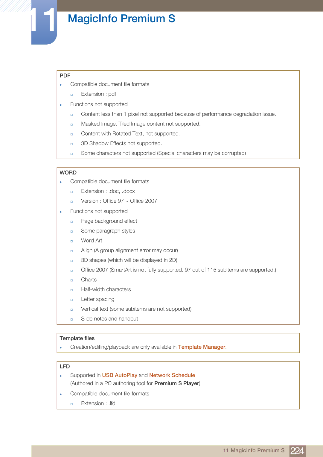 Samsung PE40C user manual Lfd 