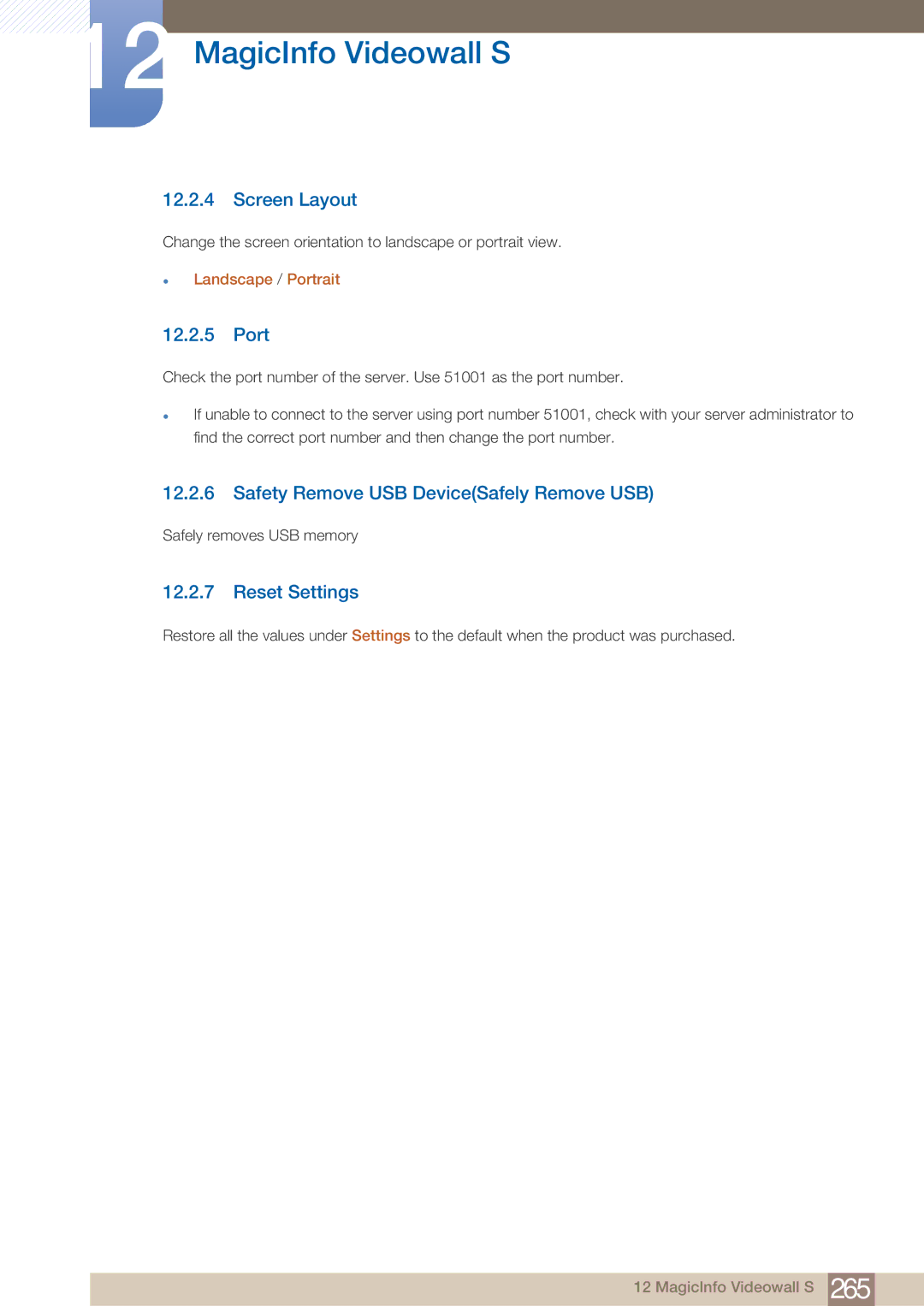 Samsung PE40C user manual Screen Layout, Port 