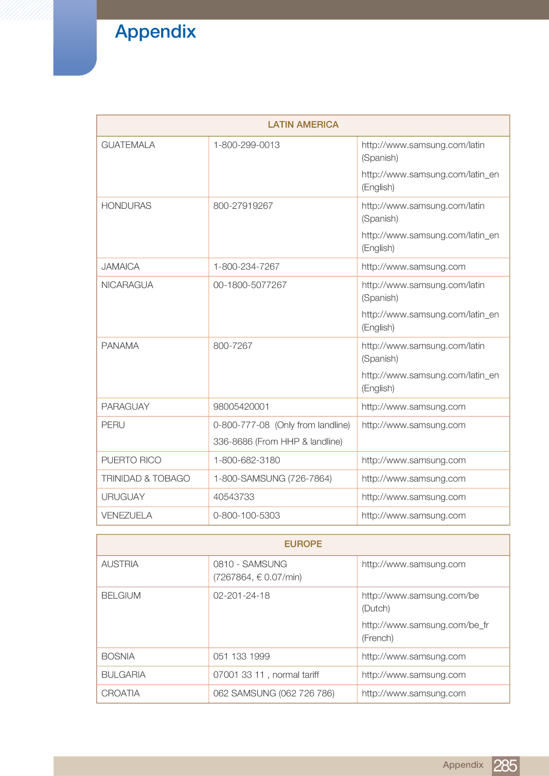 Samsung PE40C user manual Europe 