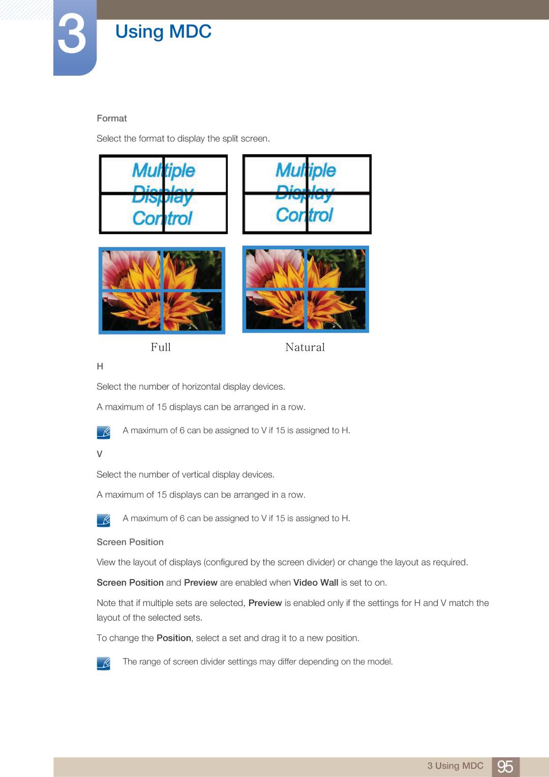 Samsung PE40C user manual Format, Screen Position 