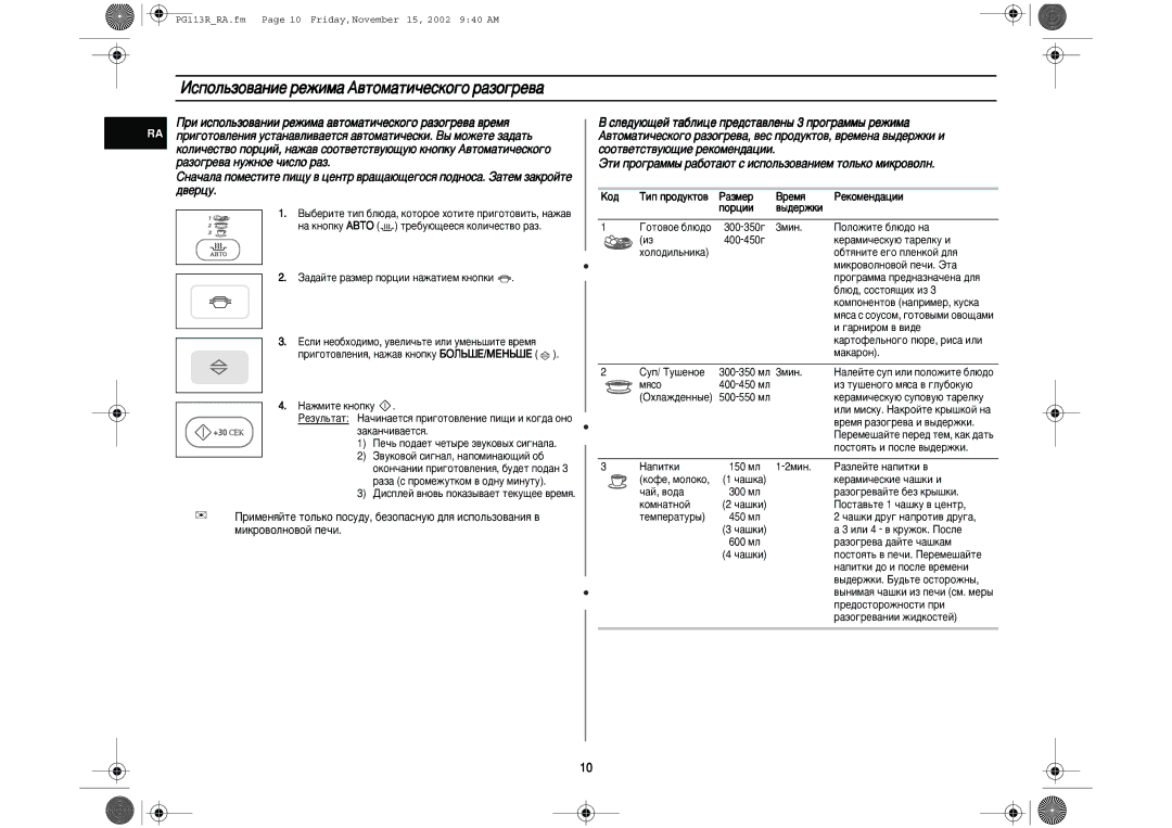 Samsung PG113R-S/BWT manual Àòôóî¸Áó‚‡Ìëâ Âêëï‡ Ä‚Úóï‡Úë˜Âòíó„Ó ‡Áó„Â‚‡, Äó‰, ‡ÁÏÂ ÂÏﬂ, Ôóˆëë ‚˚‰Âêíë 