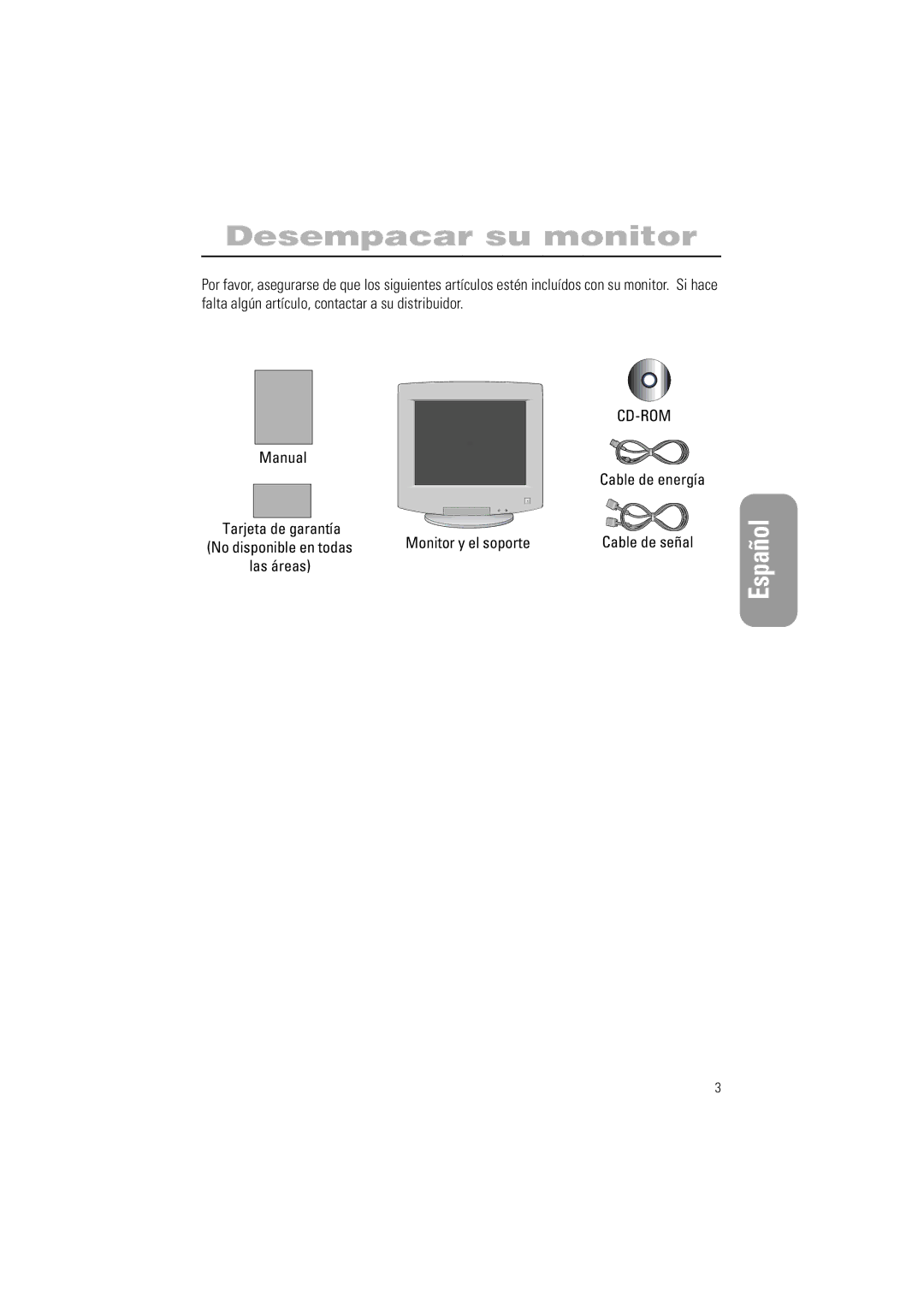 Samsung PG17IS, PG19IS manual Desempacar su monitor, Cd-Rom 