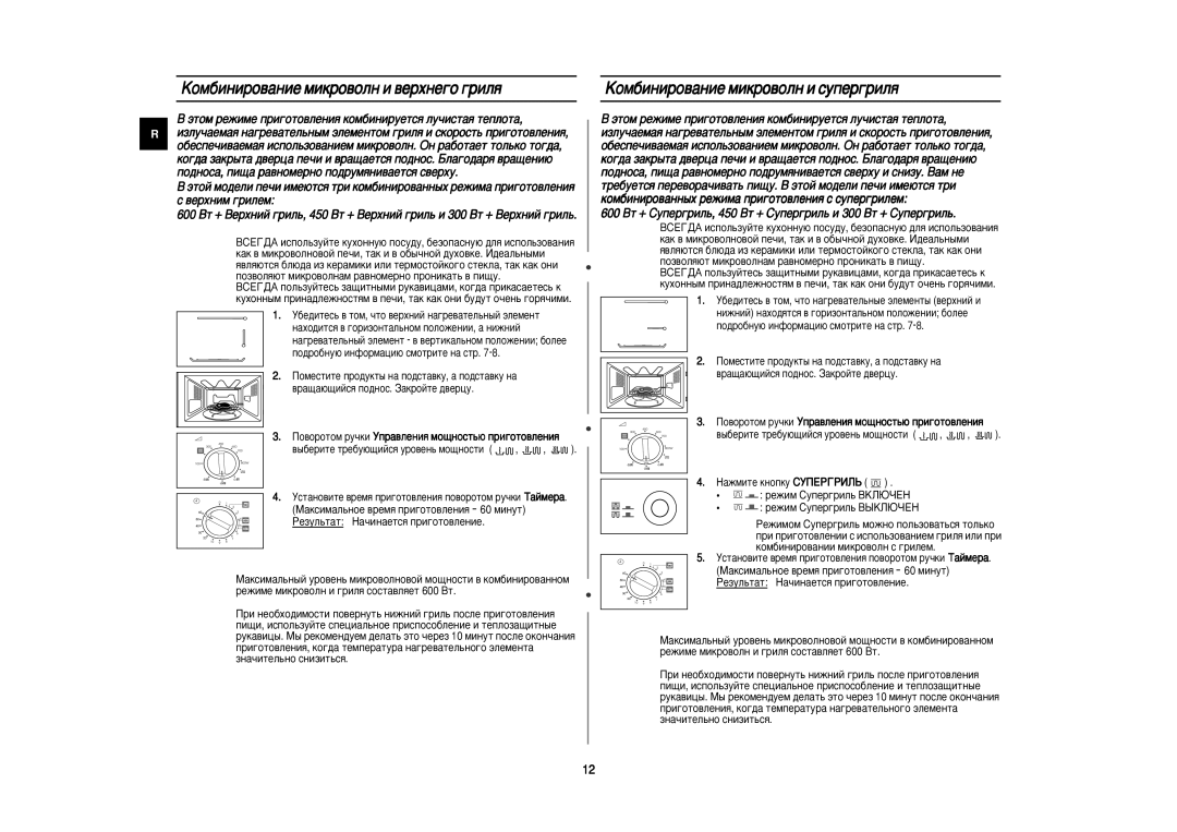 Samsung PG812R/BWT manual ÄÓÏ·ËÌËÓ‚‡ÌËÂ ÏËÍÓ‚ÓÎÌ Ë ‚ÂıÌÂ„Ó „ËÎﬂ, ÄÓÏ·ËÌËÓ‚‡ÌËÂ ÏËÍÓ‚ÓÎÌ Ë ÒÛÔÂ„ËÎﬂ, ‚ÂıÌËÏ „ËÎÂÏ 