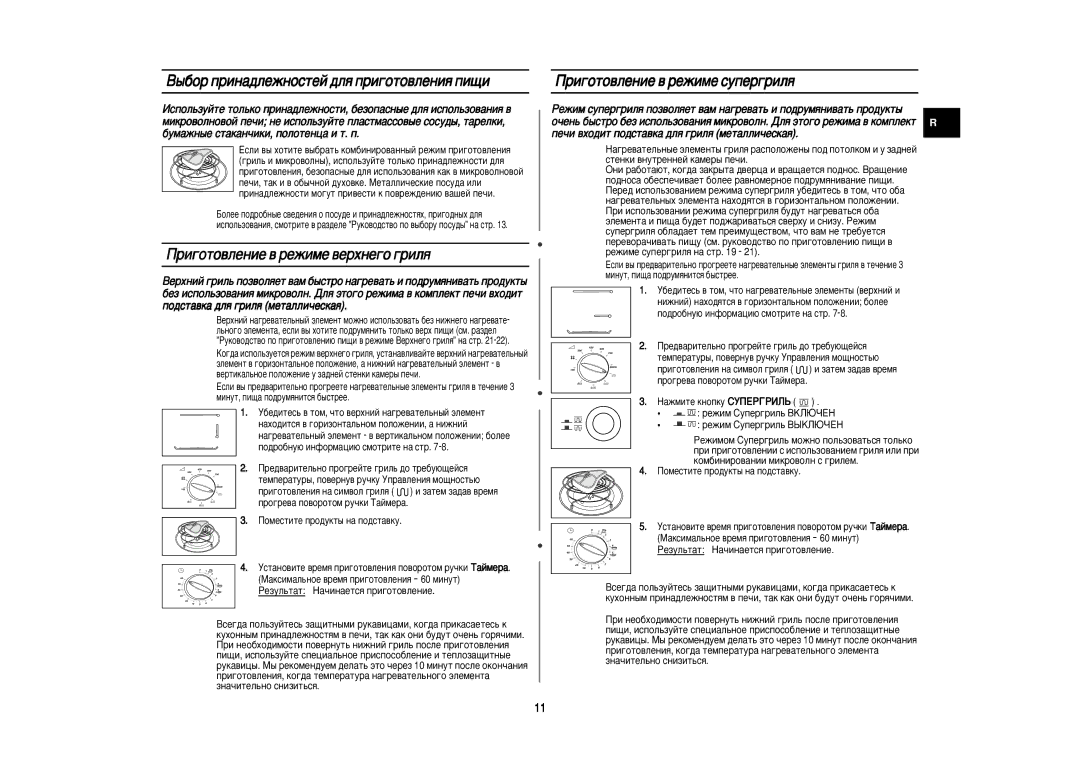 Samsung PG81R/BWT, PG81R-U/BWT manual ˚·Ó ÔËÌ‡‰ÎÂÊÌÓÒÚÂÈ ‰Îﬂ ÔË„ÓÚÓ‚ÎÂÌËﬂ ÔË˘Ë, Ë„ÓÚÓ‚ÎÂÌËÂ ‚ ÂÊËÏÂ ‚ÂıÌÂ„Ó „ËÎﬂ 