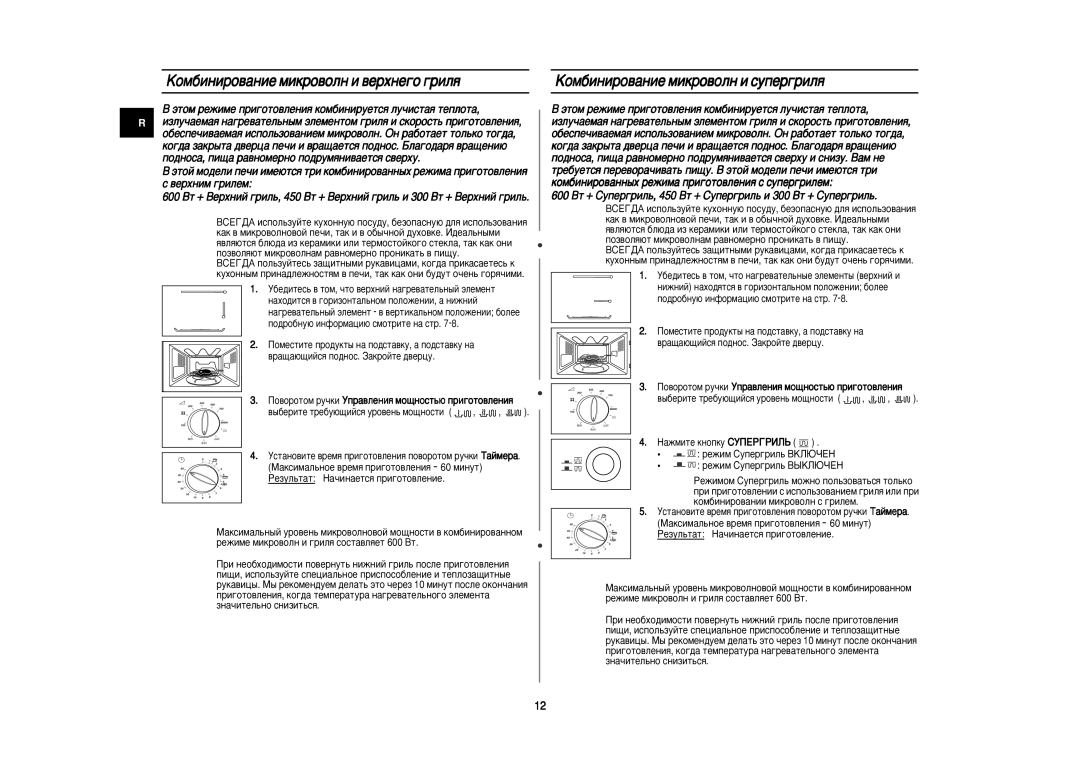 Samsung PG81R-U/BWT manual ÄÓÏ·ËÌËÓ‚‡ÌËÂ ÏËÍÓ‚ÓÎÌ Ë ‚ÂıÌÂ„Ó „ËÎﬂ, ÄÓÏ·ËÌËÓ‚‡ÌËÂ ÏËÍÓ‚ÓÎÌ Ë ÒÛÔÂ„ËÎﬂ, ‚ÂıÌËÏ „ËÎÂÏ 