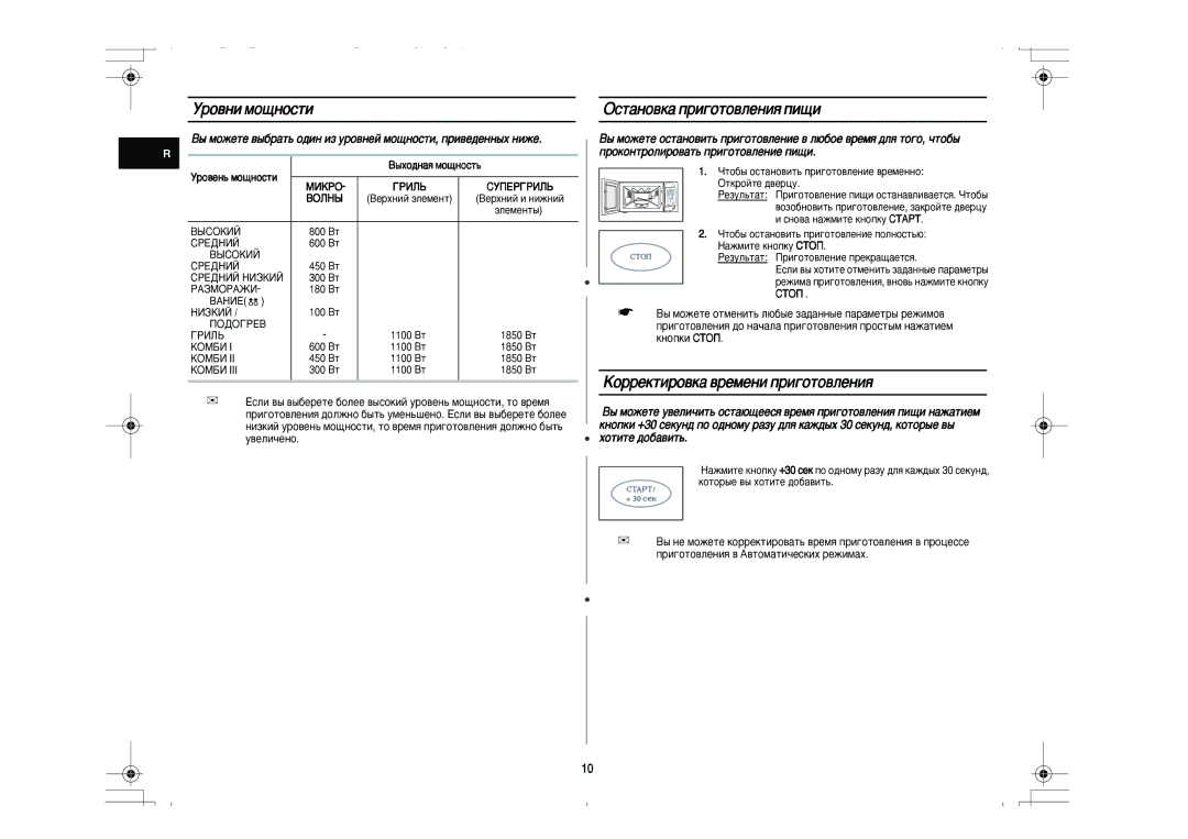 Samsung PG831R-D/BWT manual Ó‚ÌË ÏÓ˘ÌÓÒÚË ÉÒÚ‡ÌÓ‚Í‡ ÔË„ÓÚÓ‚ÎÂÌËﬂ ÔË˘Ë, ÄÓÂÍÚËÓ‚Í‡ ‚ÂÏÂÌË ÔË„ÓÚÓ‚ÎÂÌËﬂ, ˝Îâïâìú˚ 