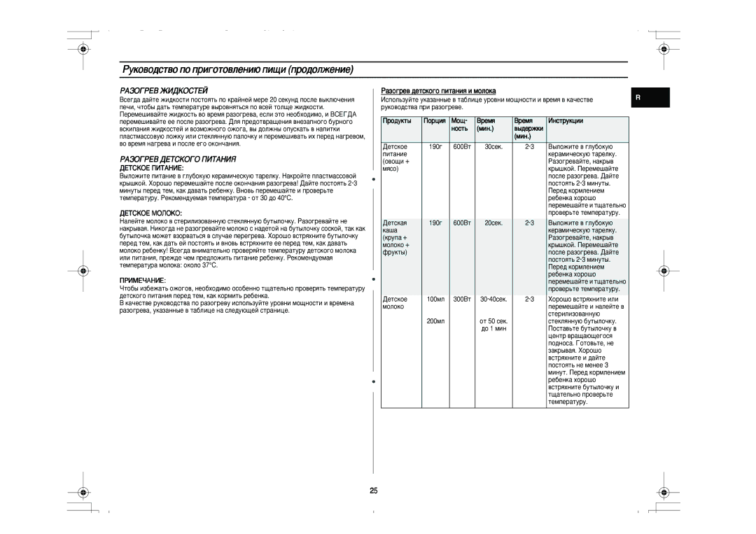 Samsung PG831R-D/BWT manual ÊÄáéÉêÖÇ ÜàÑäéëíÖâ, ÊÄáéÉêÖÇ ÑÖíëäéÉé èàíÄçàü, ‡ÁÓ„Â‚ ‰ÂÚÒÍÓ„Ó ÔËÚ‡ÌËﬂ Ë ÏÓÎÓÍ‡ 