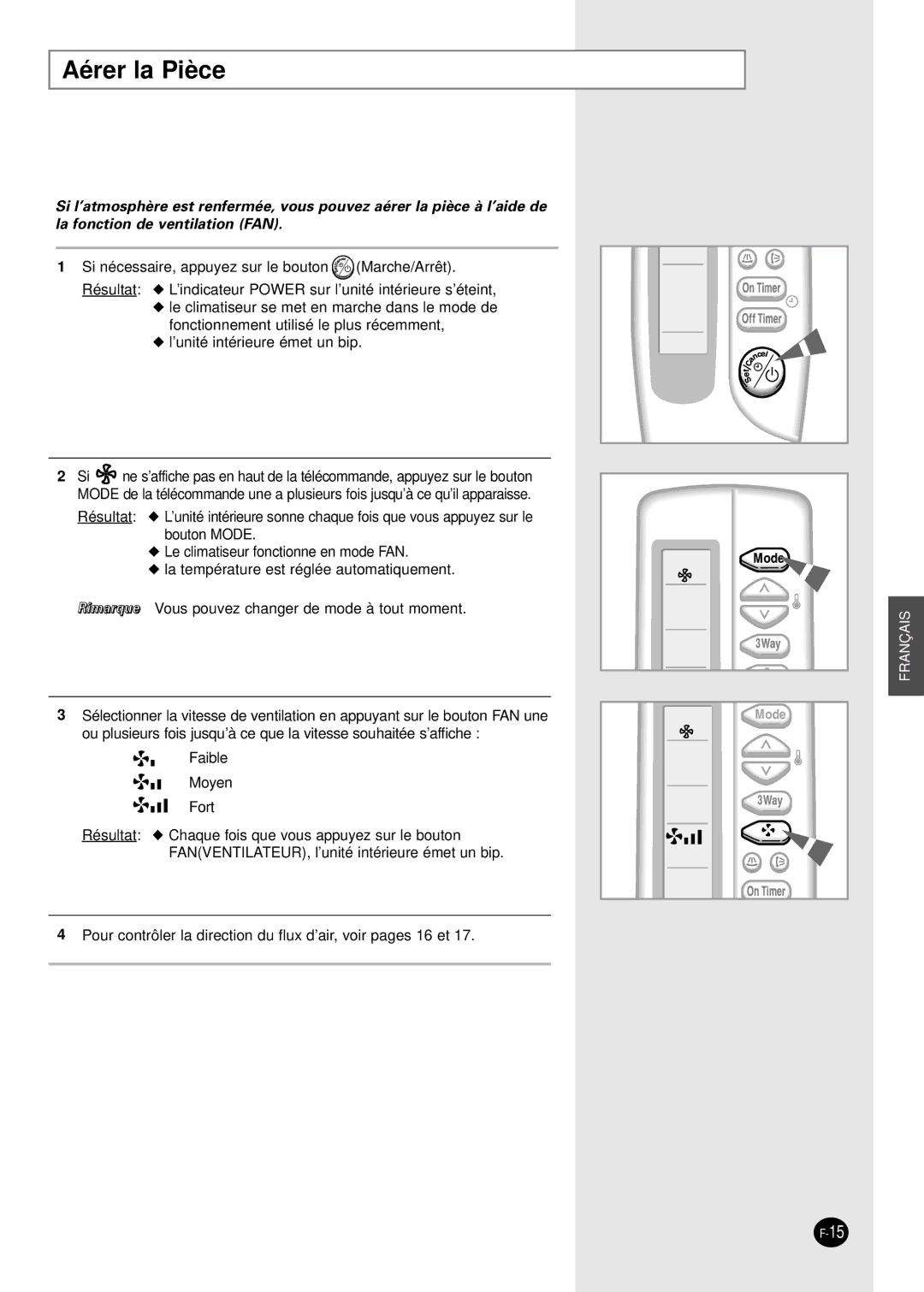 Samsung PH28ZA1 manual Aérer la Pièce 