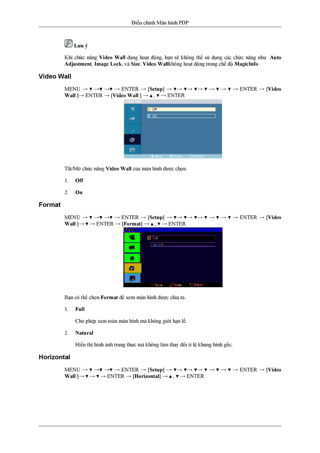 Samsung PH42KLPLBC/XV manual Format, Horizontal, Full, Natural 