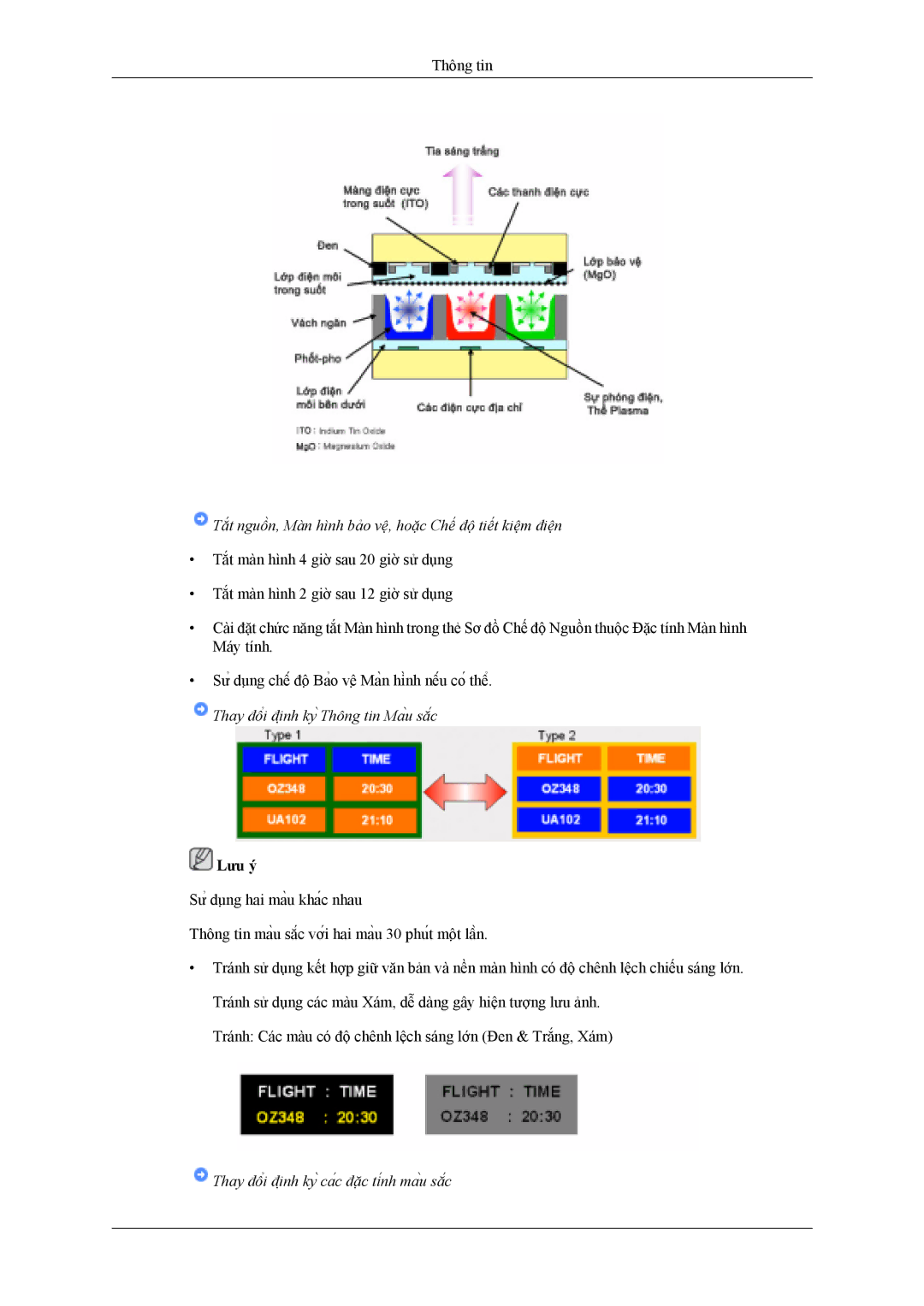 Samsung PH42KLPLBC/XV manual Thay đổi định kỳ Thông tin Màu sắc 