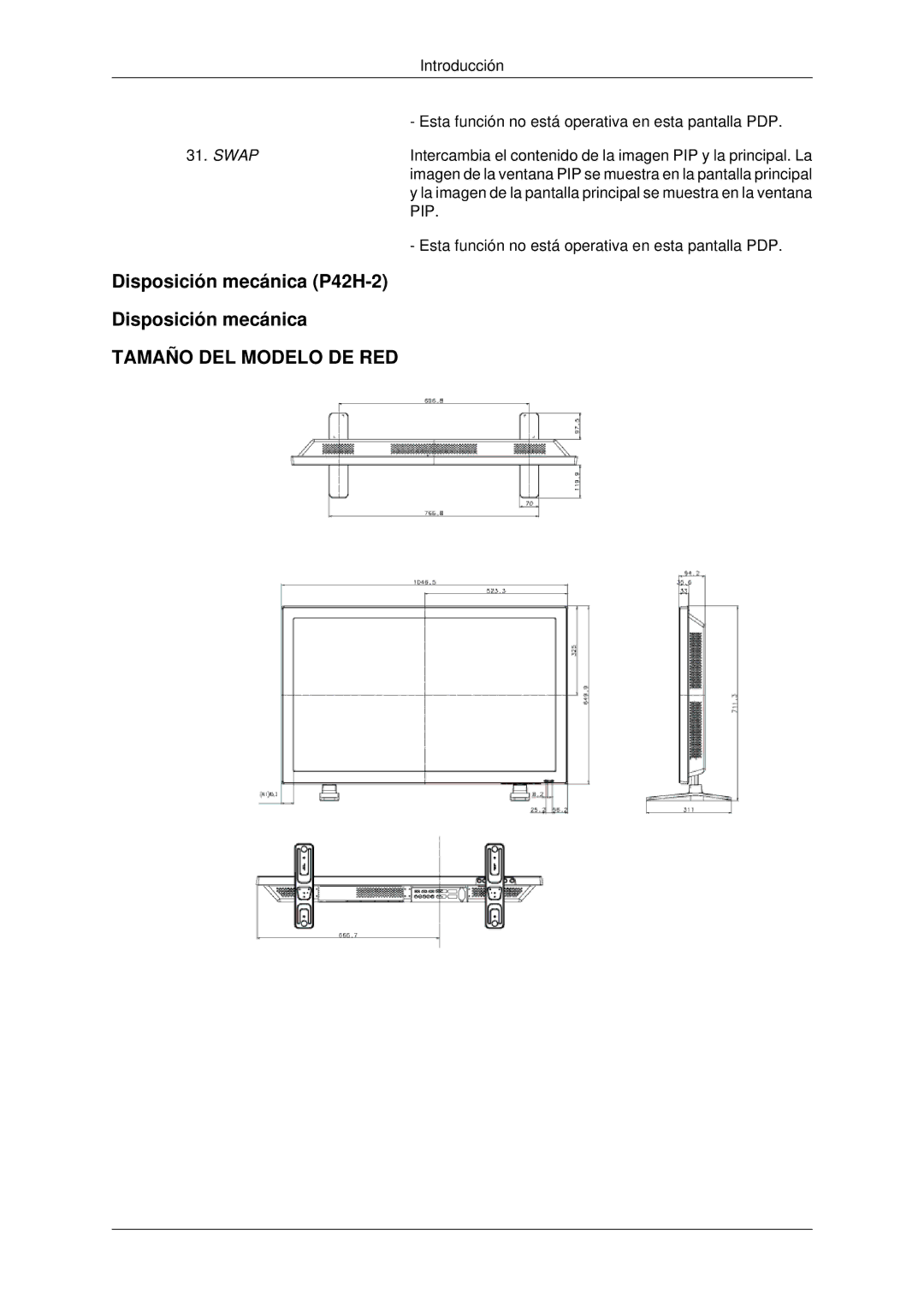 Samsung PH42KPPLBC/EN manual Disposición mecánica P42H-2 