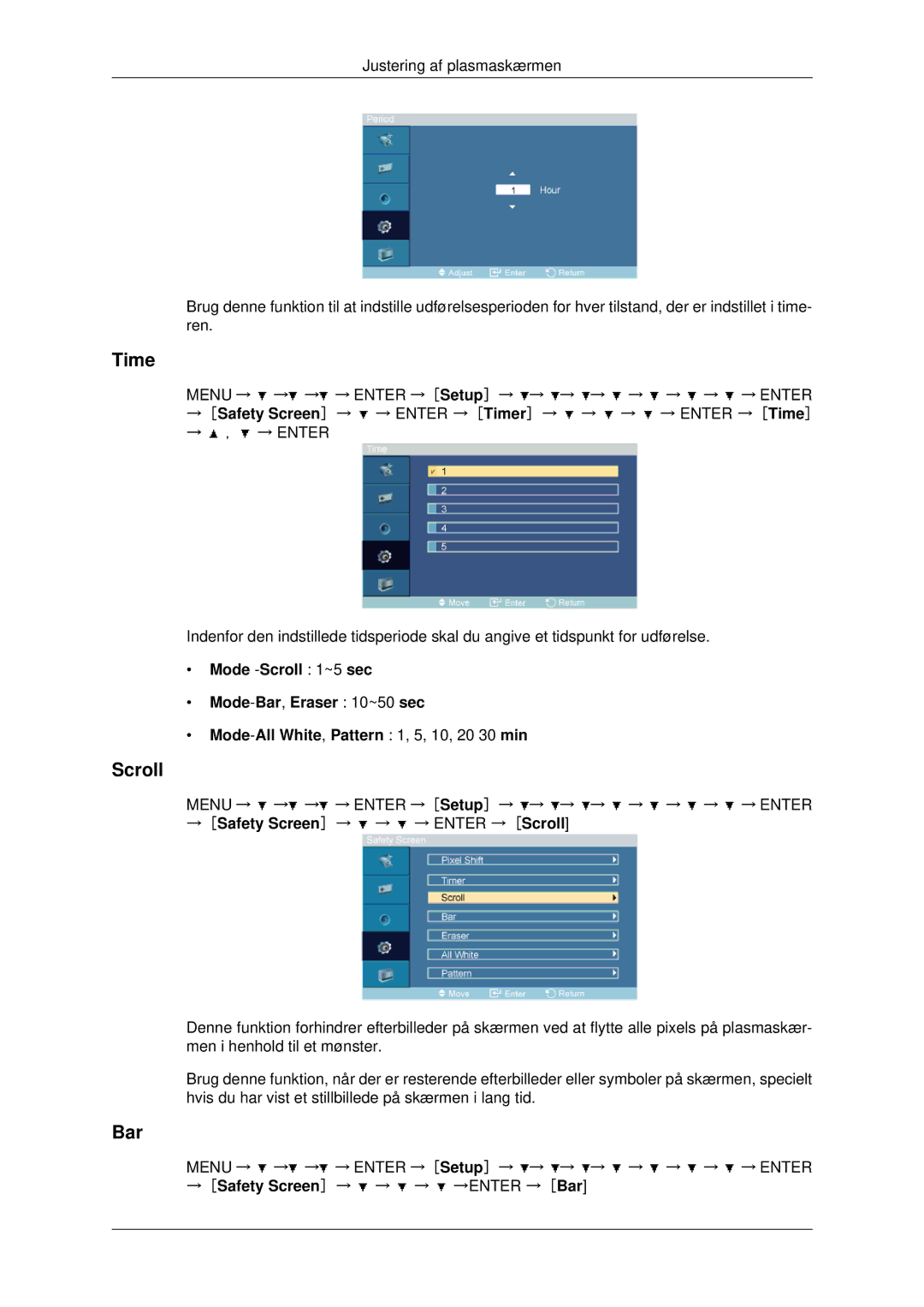 Samsung PH42KPPLBC/EN manual Scroll, Bar 