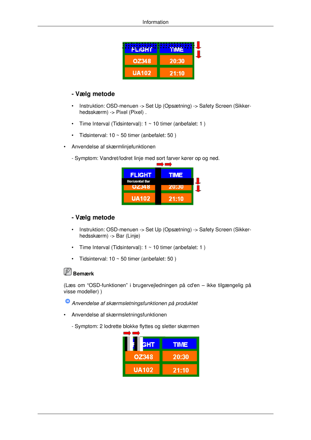 Samsung PH42KPPLBC/EN manual Anvendelse af skærmsletningsfunktionen på produktet 