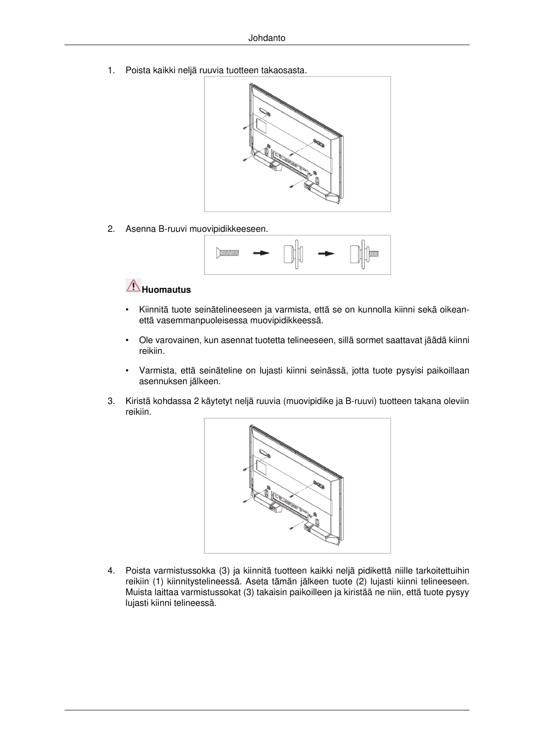 Samsung PH42KPPLBC/EN manual Huomautus 