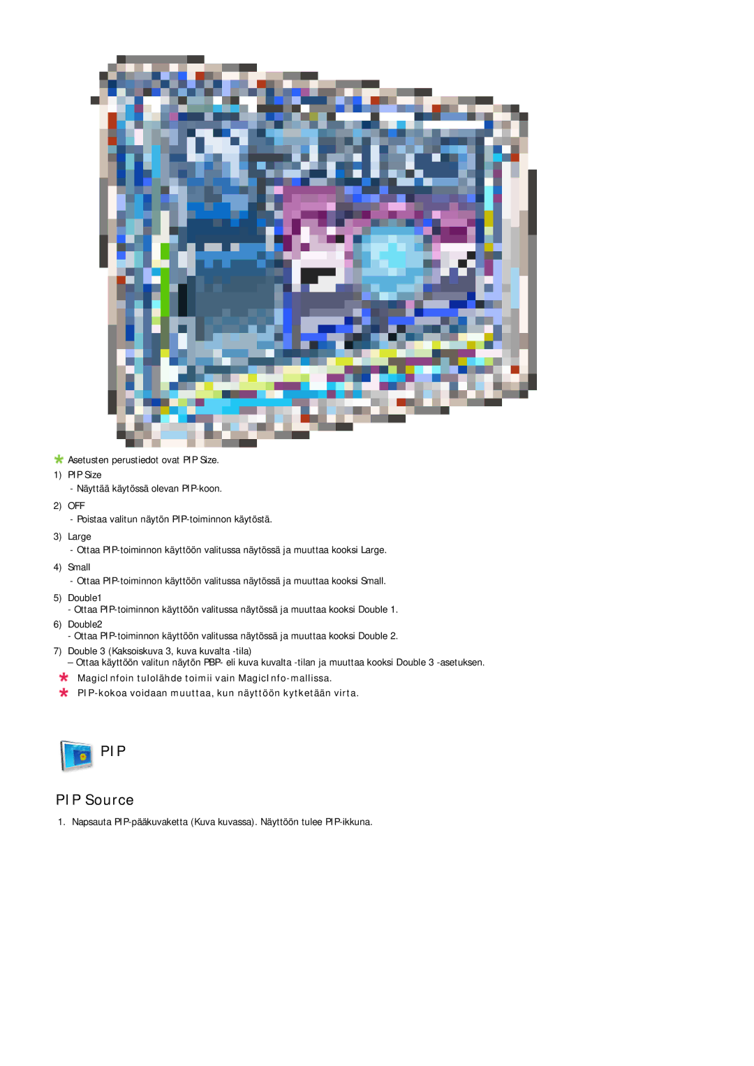 Samsung PH42KPPLBC/EN manual PIP Source 